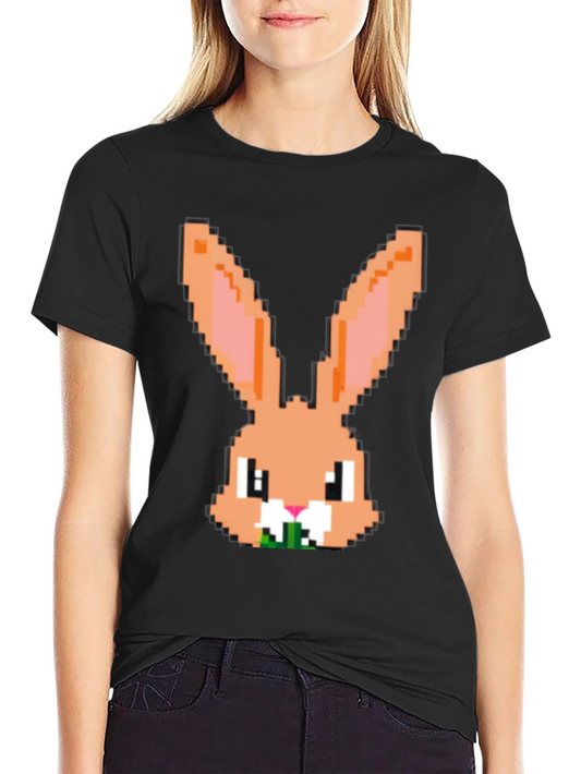 Pixel Rabbit Graphic Tee - Cute Easter Bunny Shirt