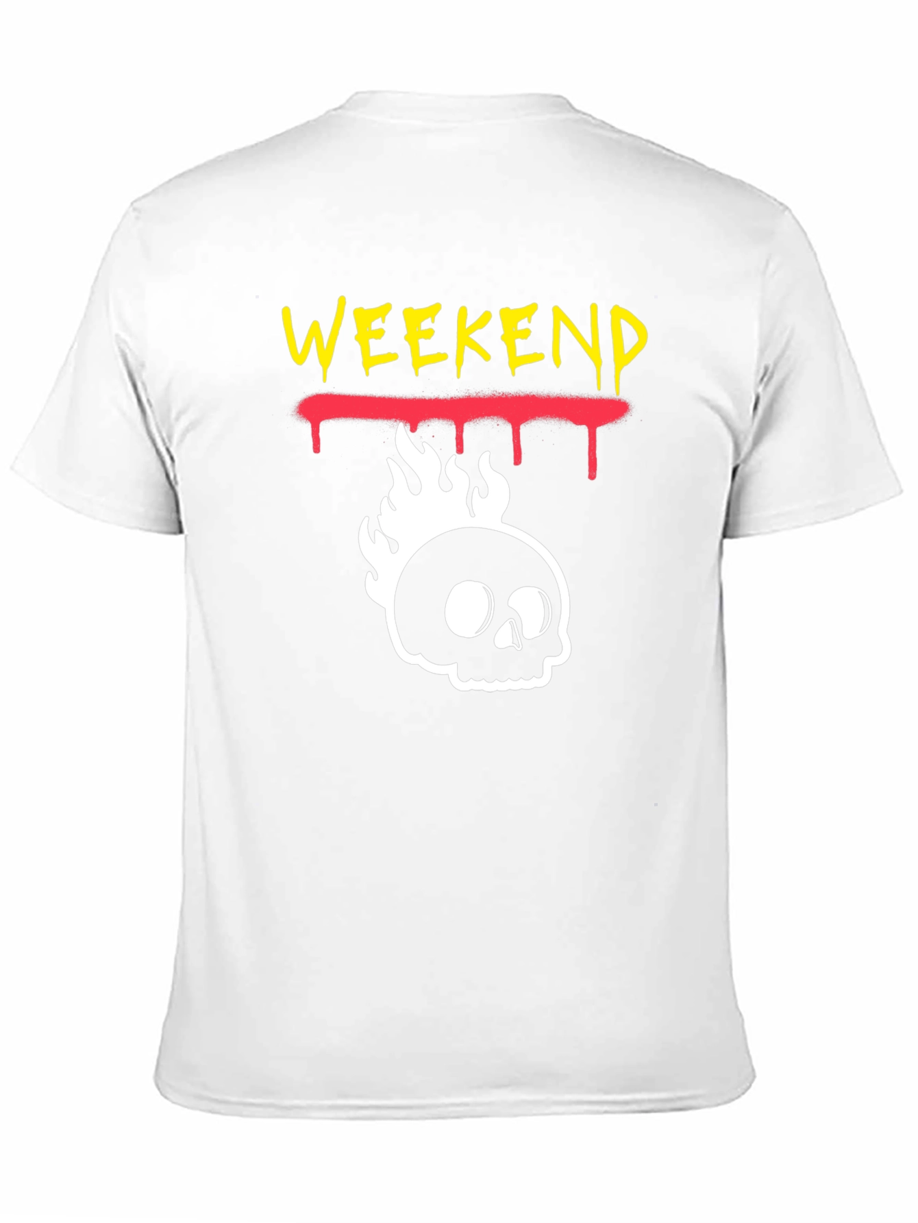 Weekend Skull Flame Graphic Tee - Black