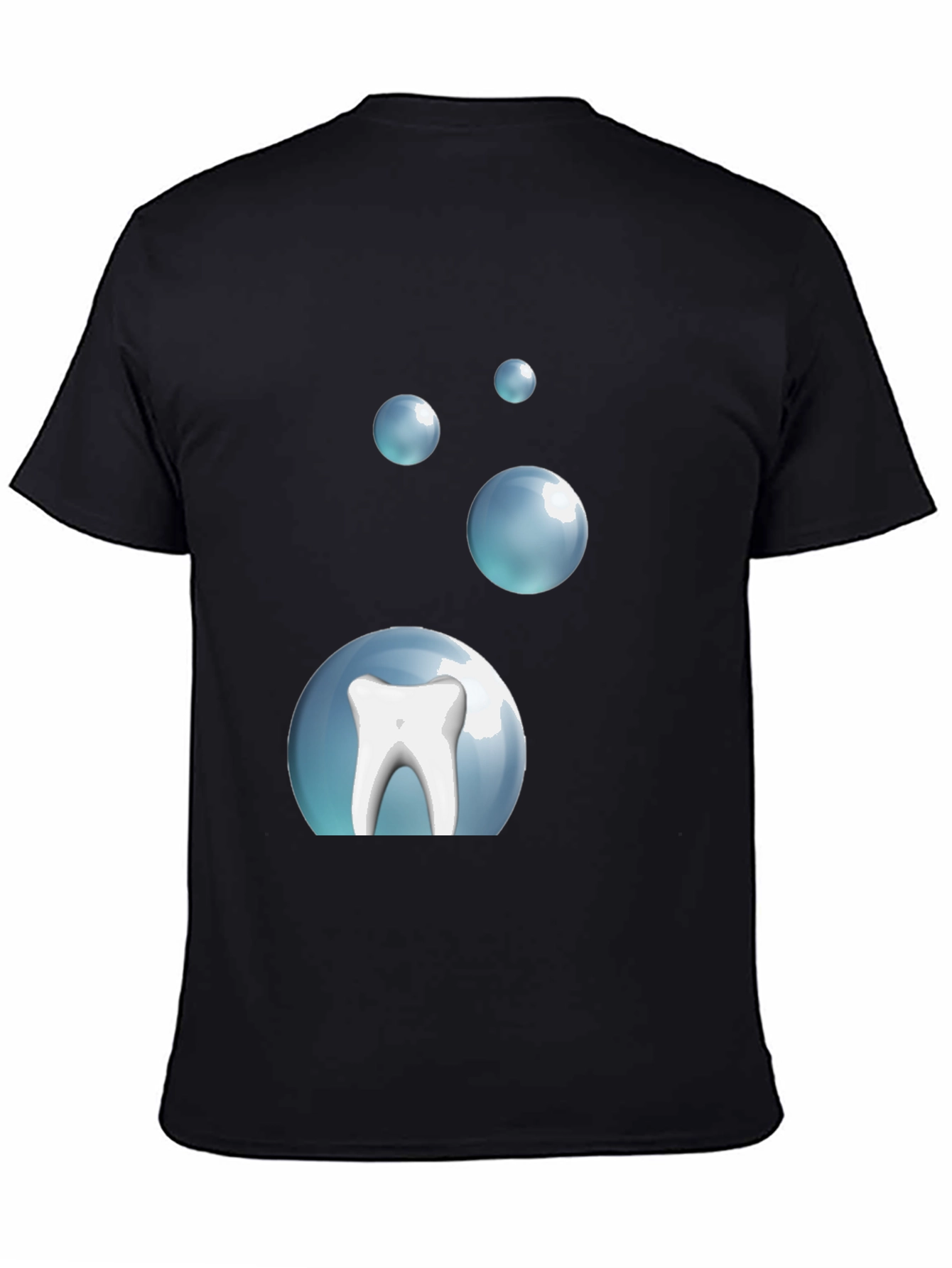 Tooth Bubble T-Shirt - Black Cotton Dental Tee