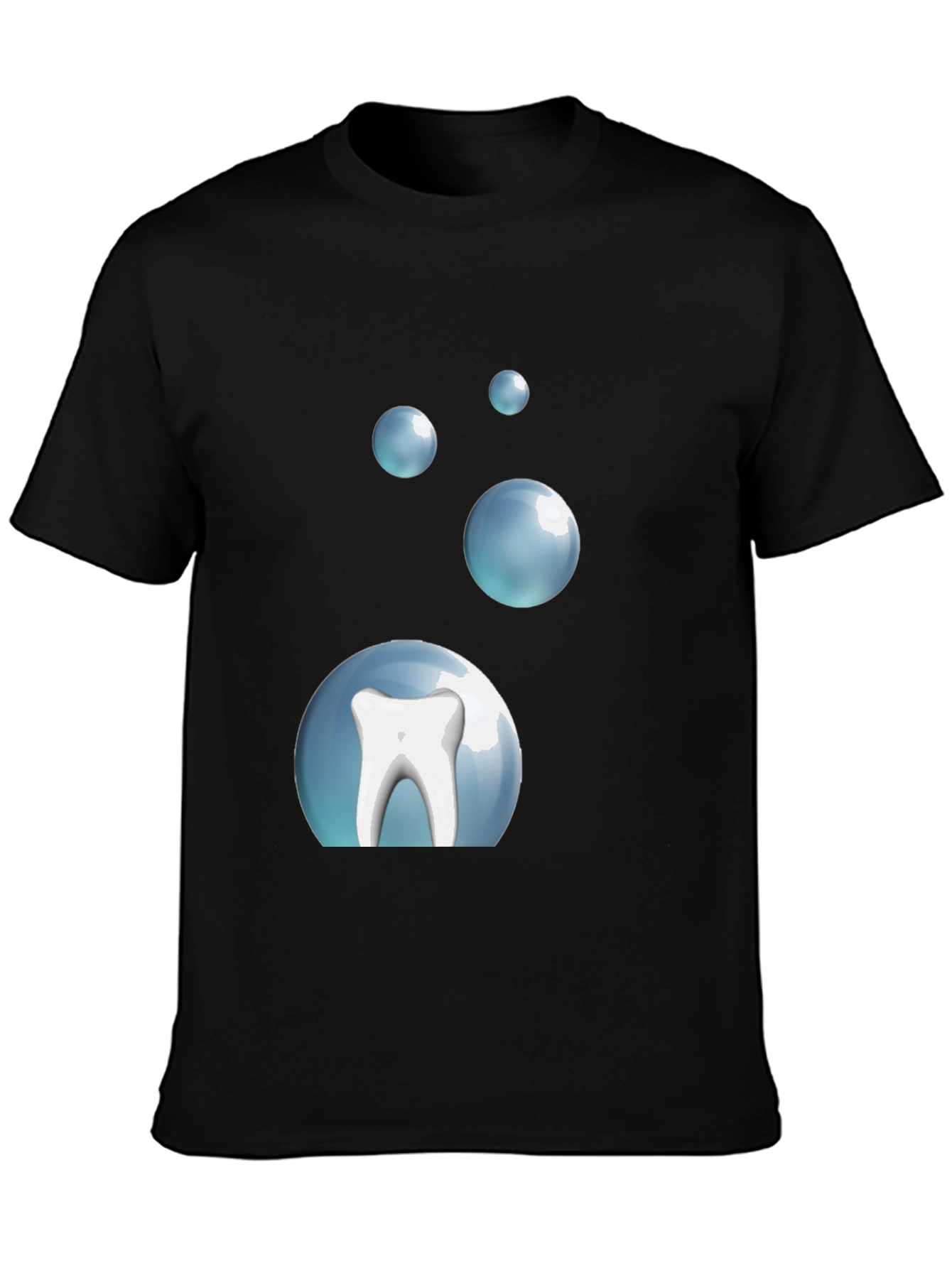 Tooth Bubble T-Shirt - Black Cotton Dental Tee