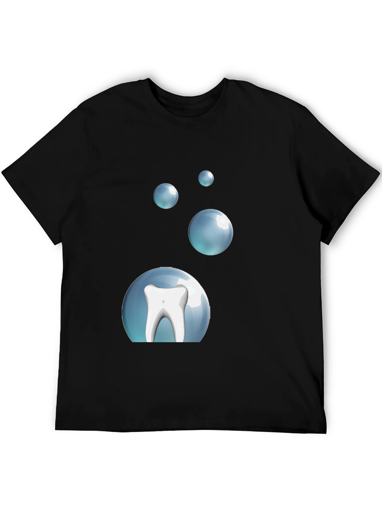 Tooth Bubble T-Shirt - Black Cotton Dental Tee