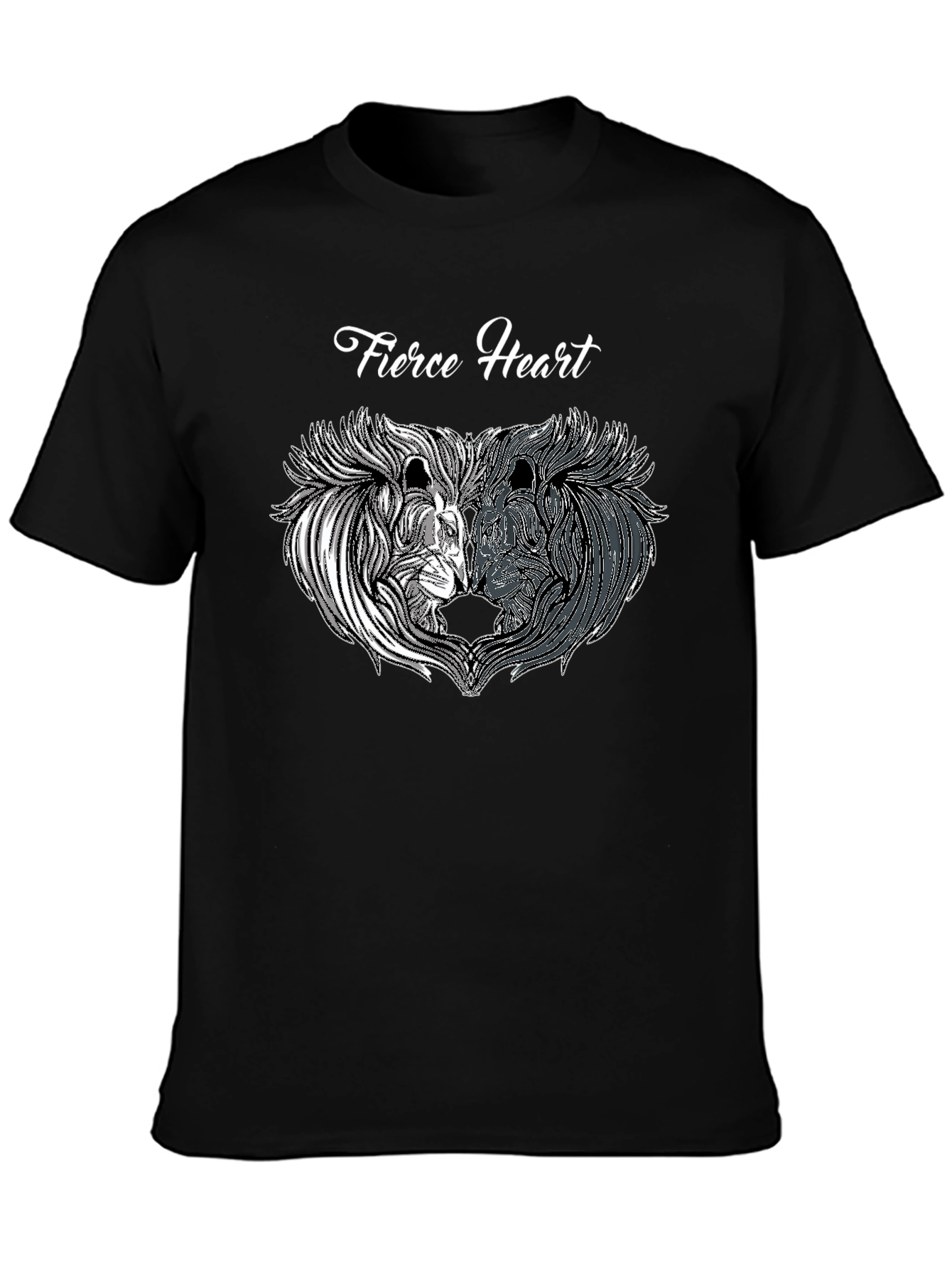 Fierce Heart Lion Graphic Black T-Shirt