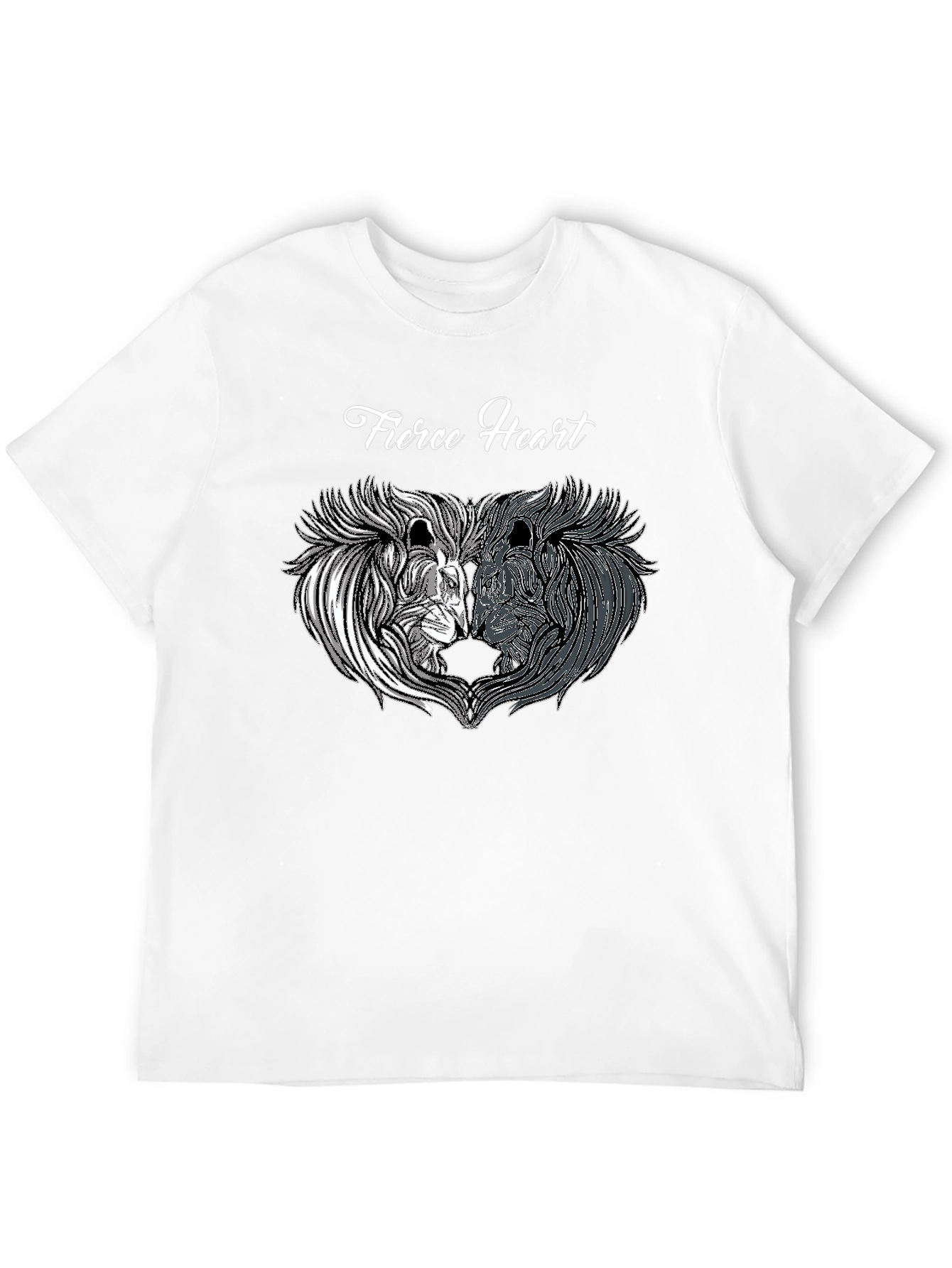 Fierce Heart Lion Graphic Black T-Shirt