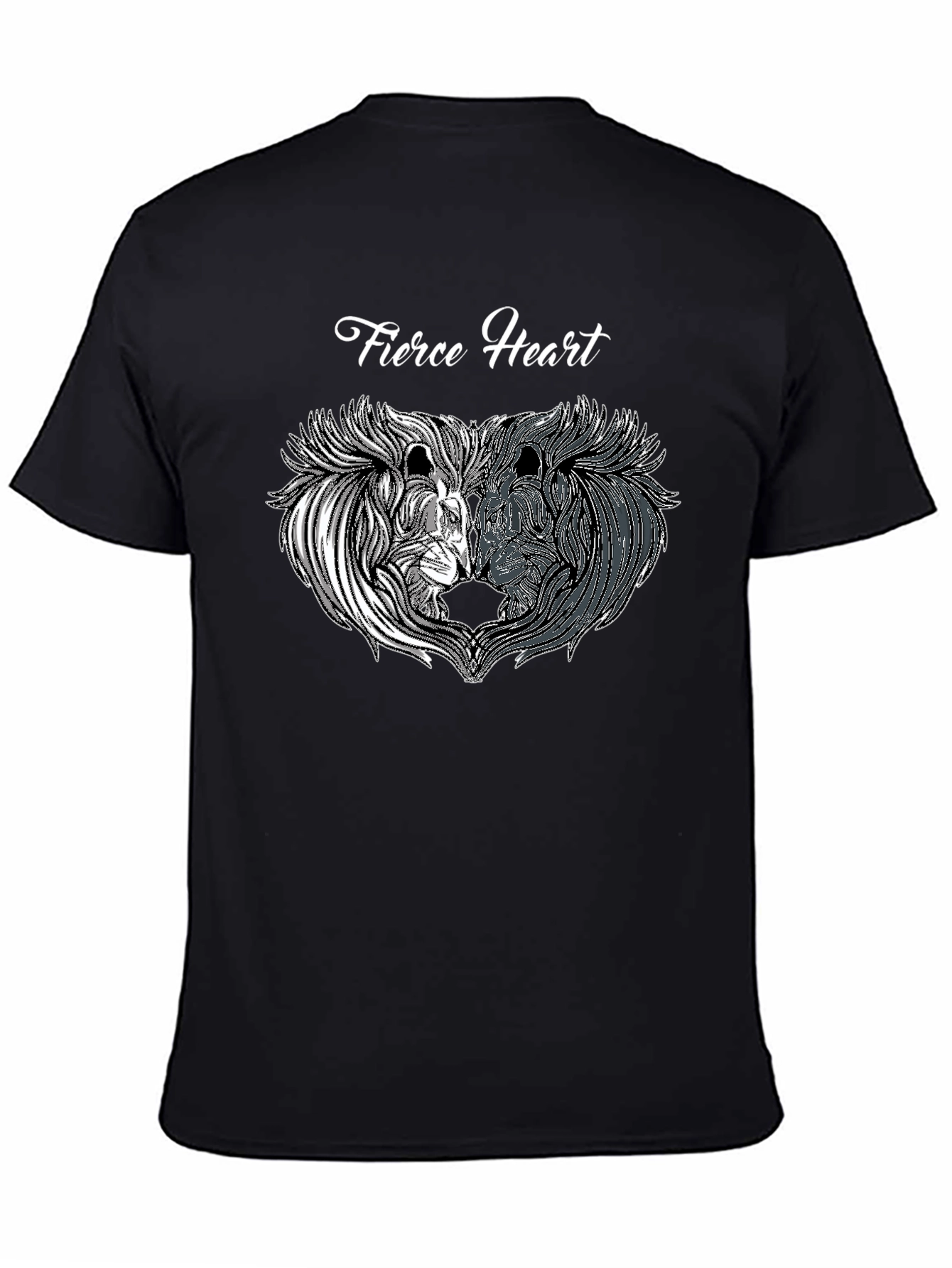 Fierce Heart Lion Graphic Black T-Shirt