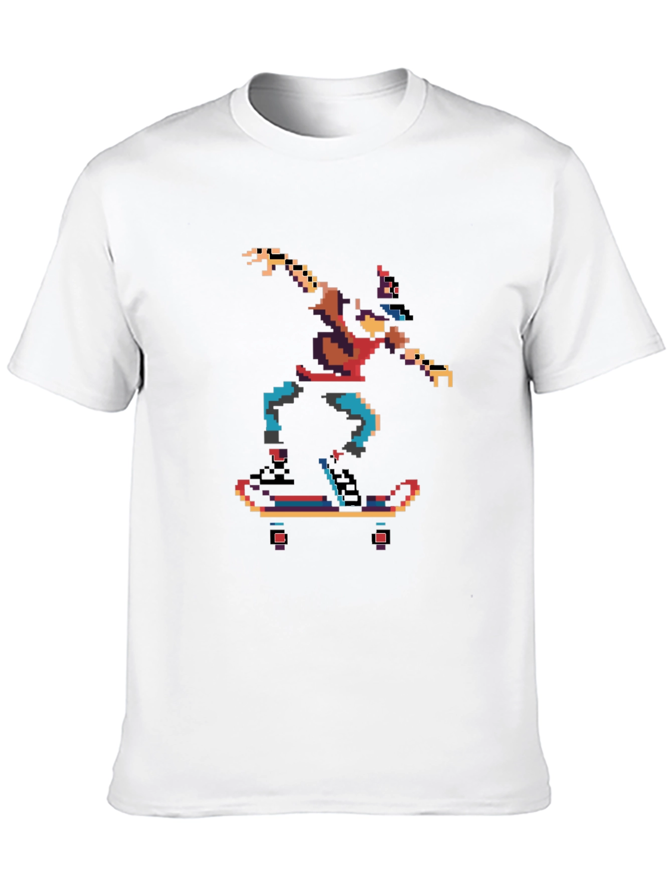 Pixel Skater Graphic T-Shirt - Retro Cool