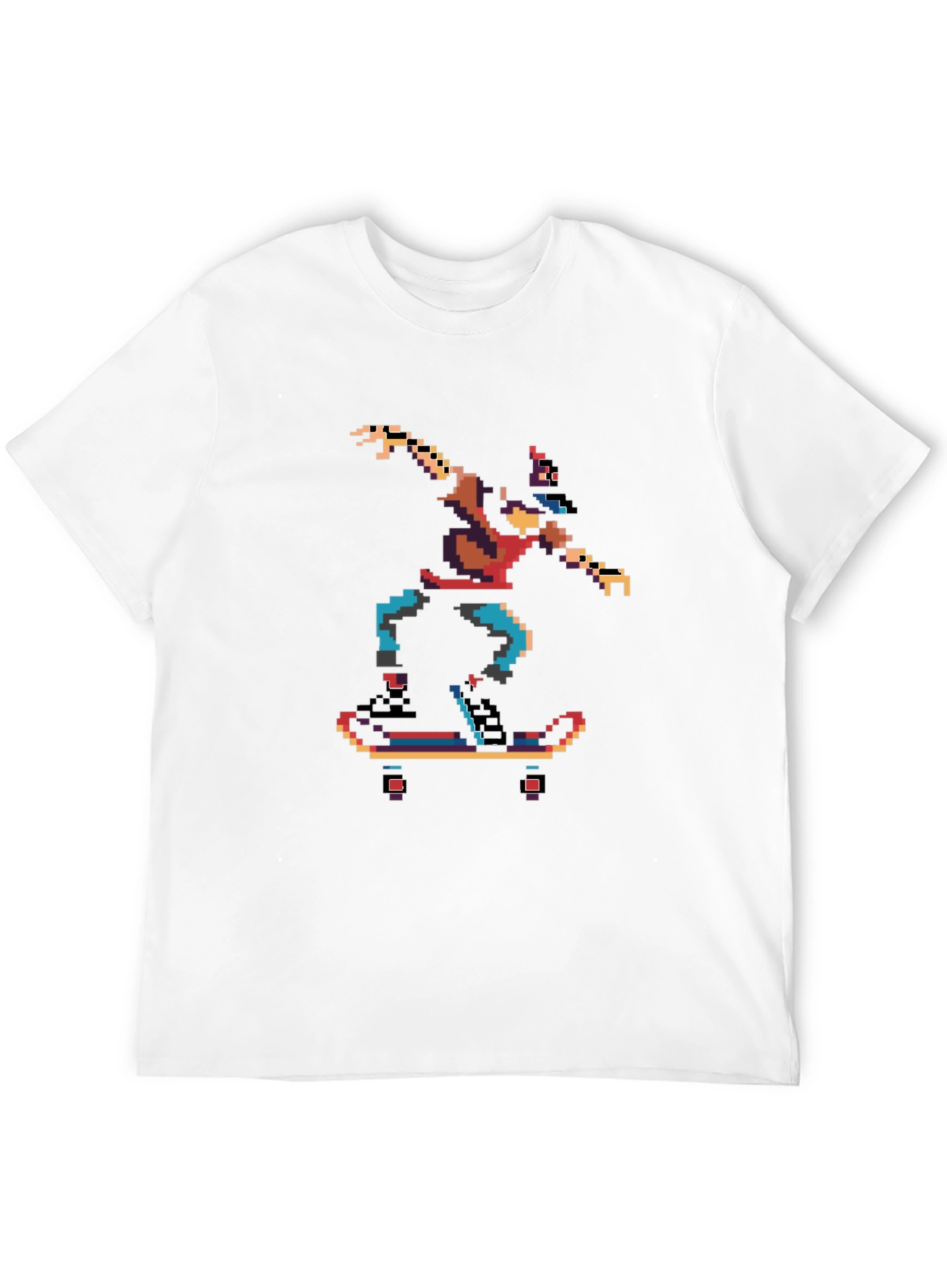 Pixel Skater Graphic T-Shirt - Retro Cool