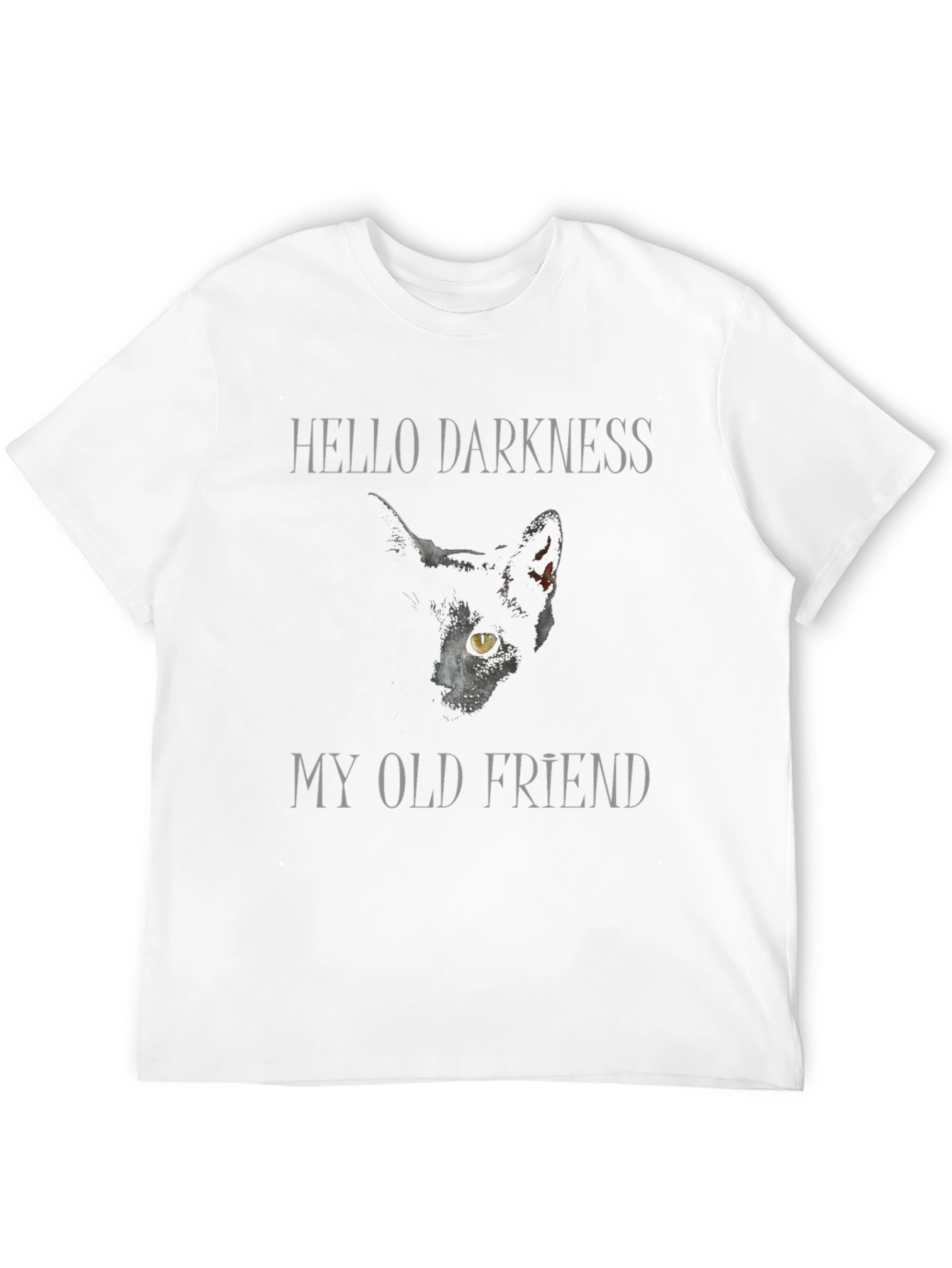 Hello Darkness Cat Graphic T-Shirt