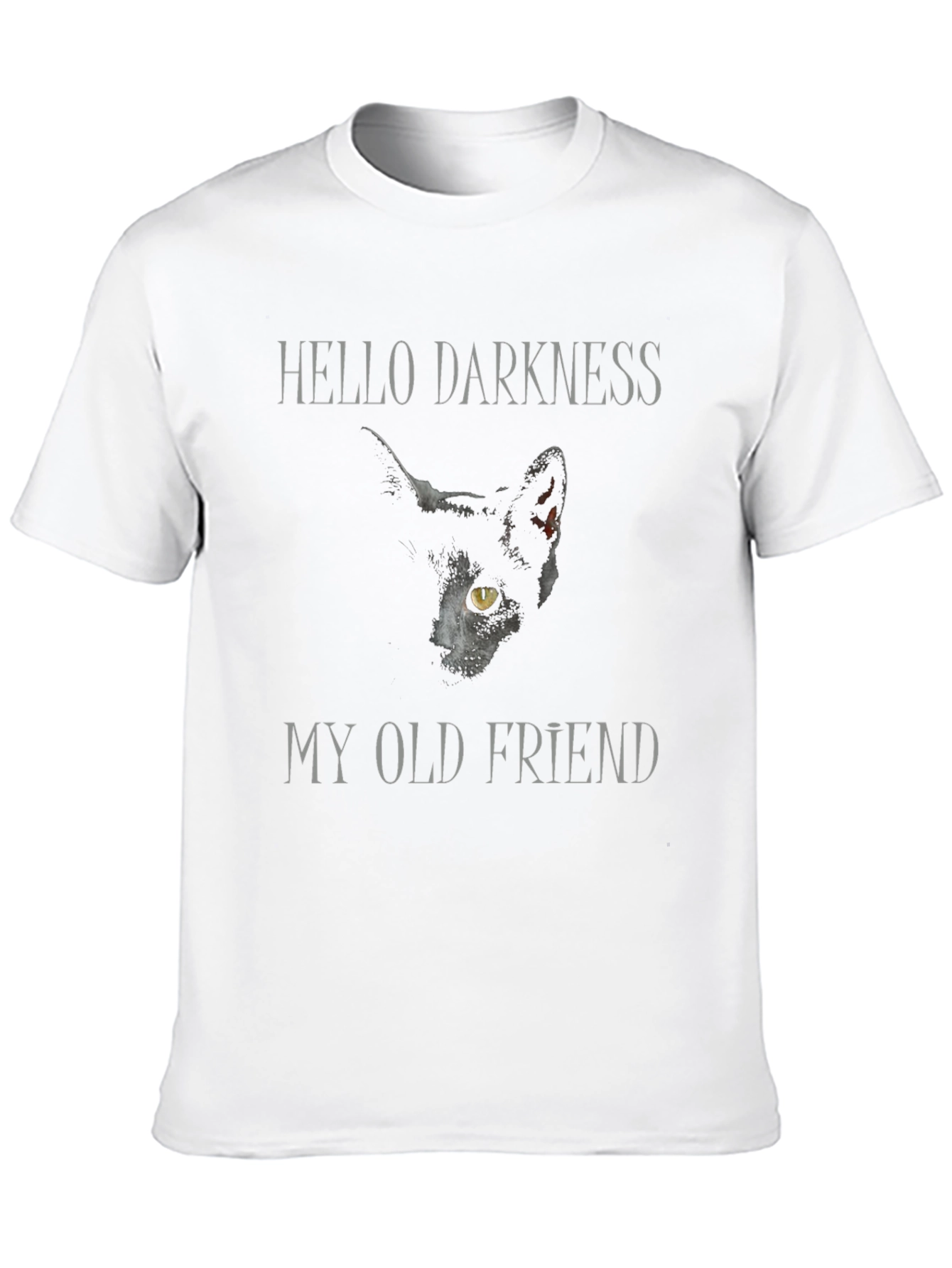Hello Darkness Cat Graphic T-Shirt