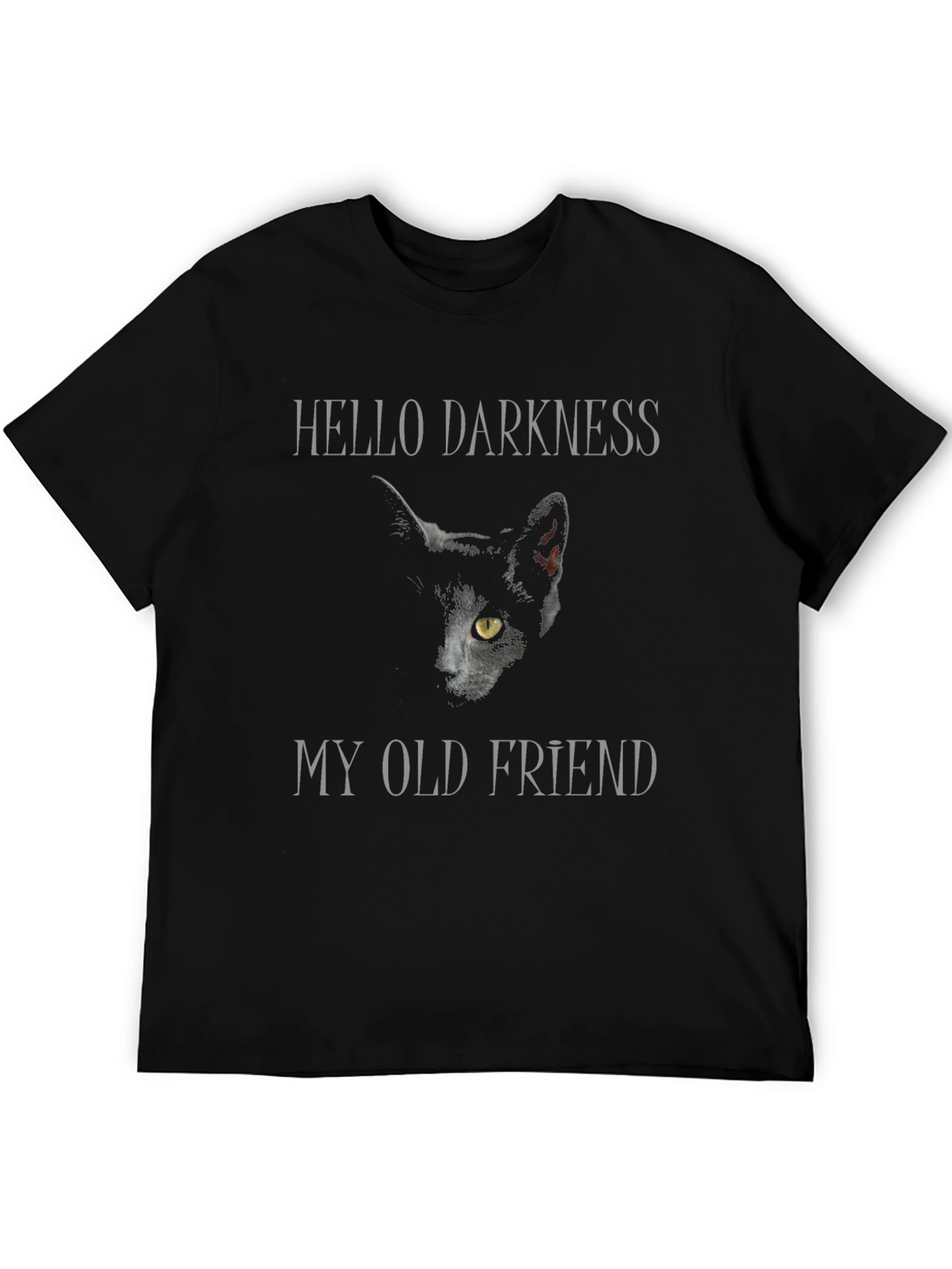Hello Darkness Cat Graphic T-Shirt