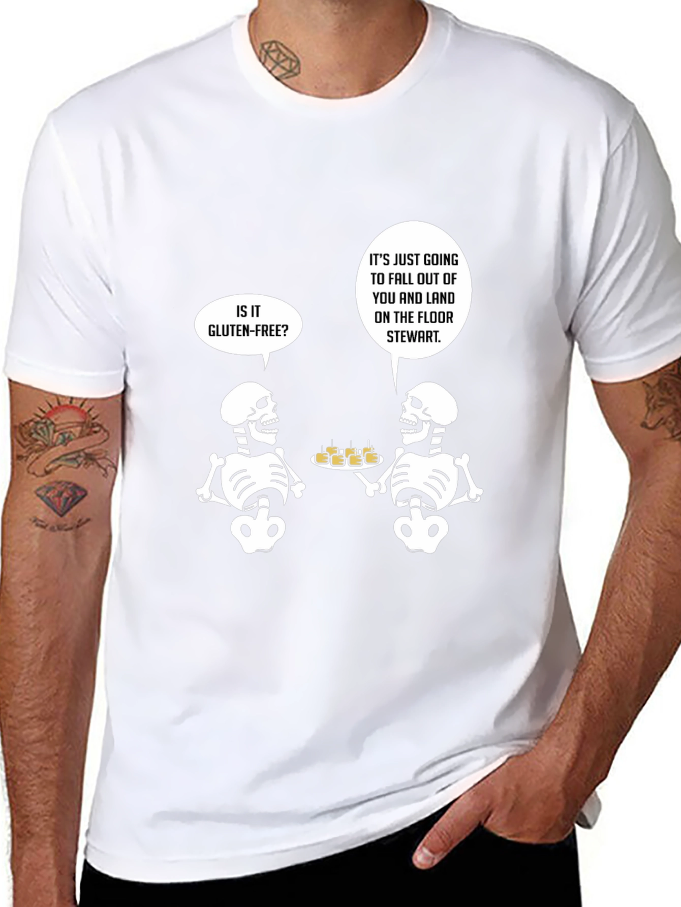 Gluten-Free Skeleton Humor T-Shirt