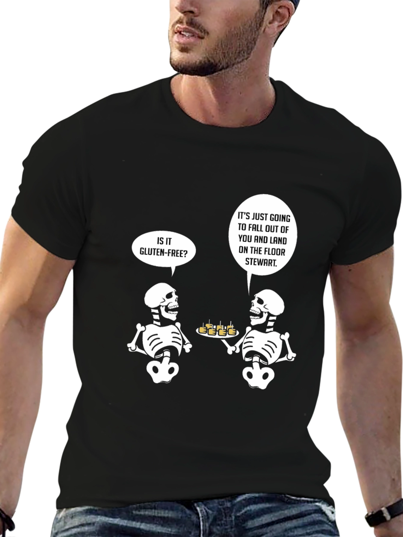 Gluten-Free Skeleton Humor T-Shirt
