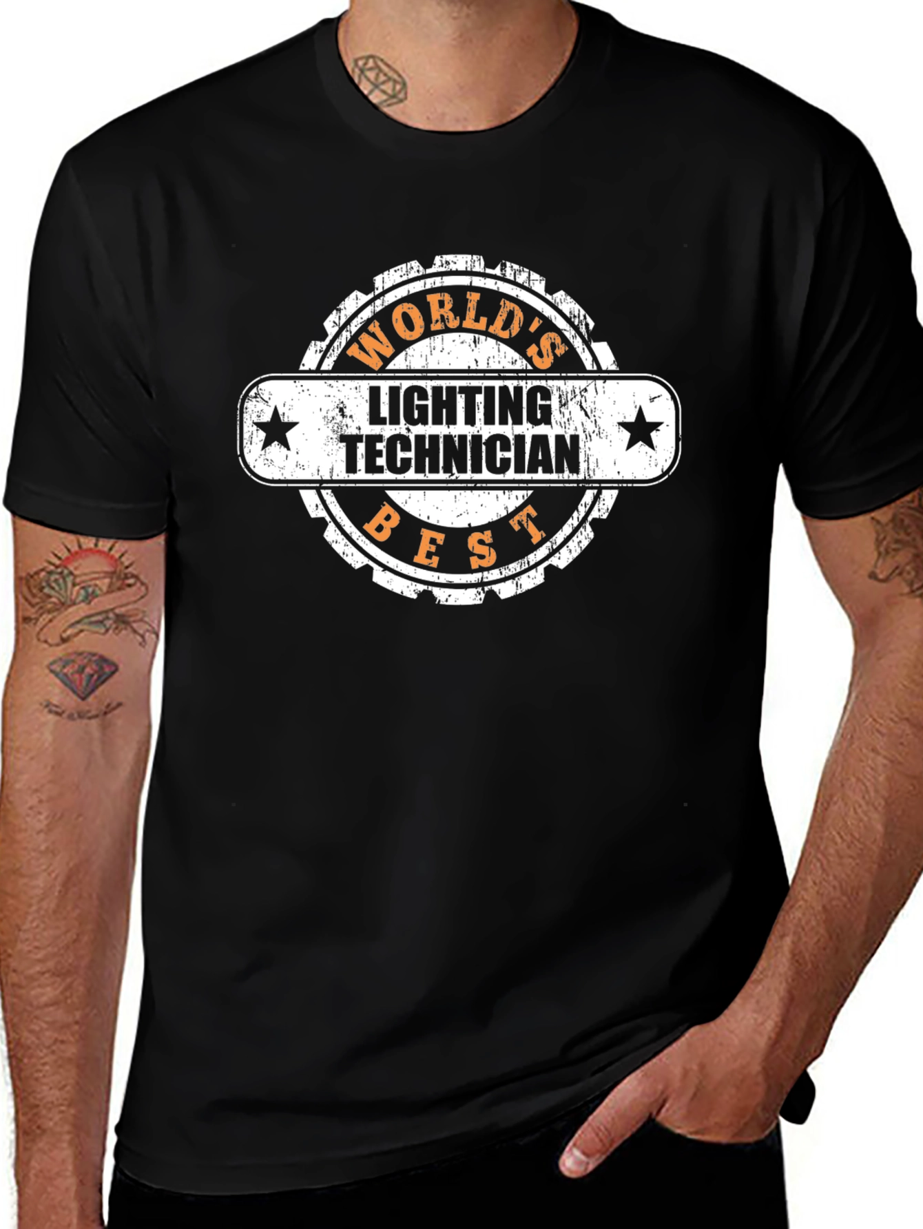 Worlds Best Lighting Technician Black T-Shirt