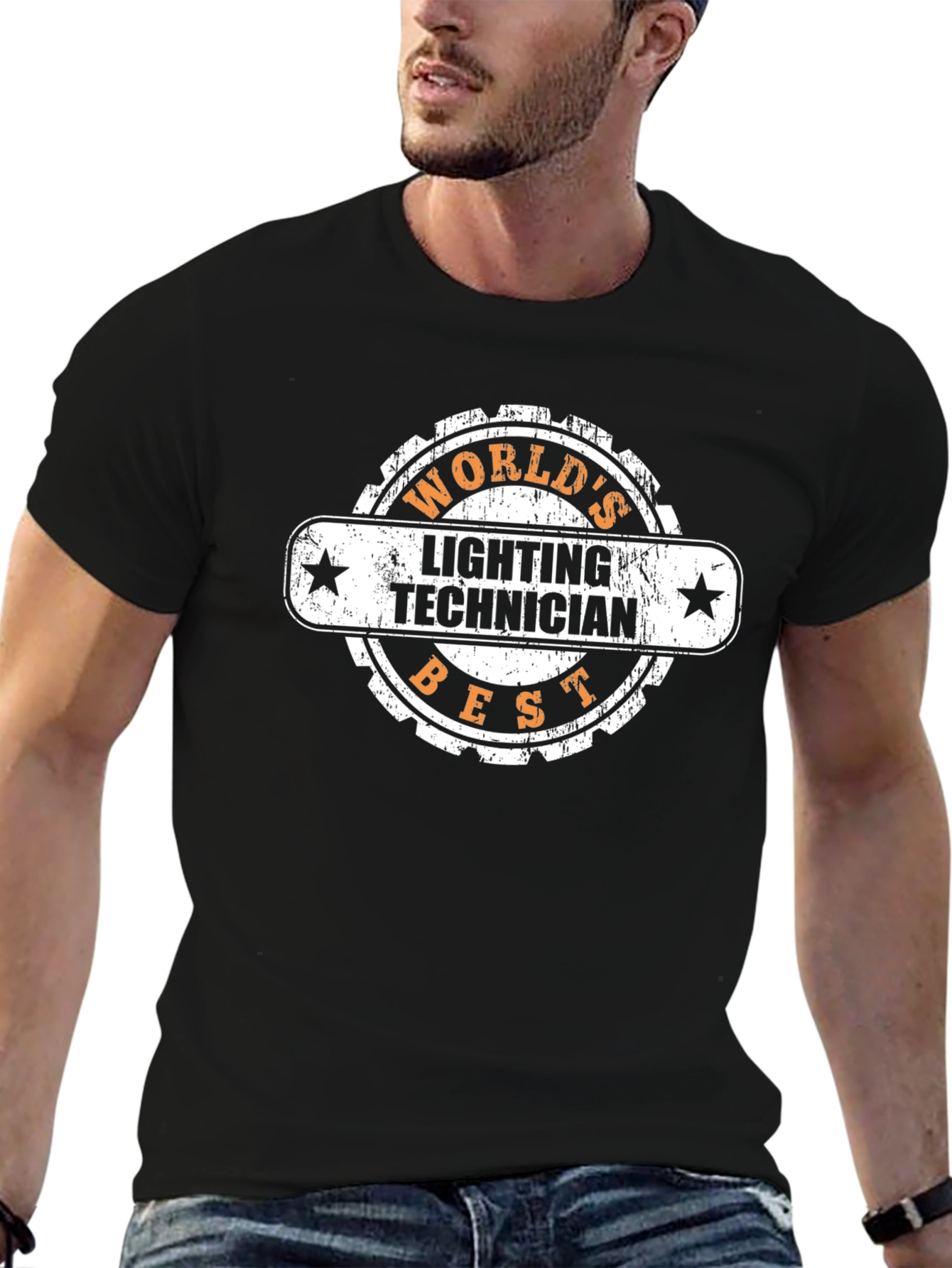 Worlds Best Lighting Technician Black T-Shirt