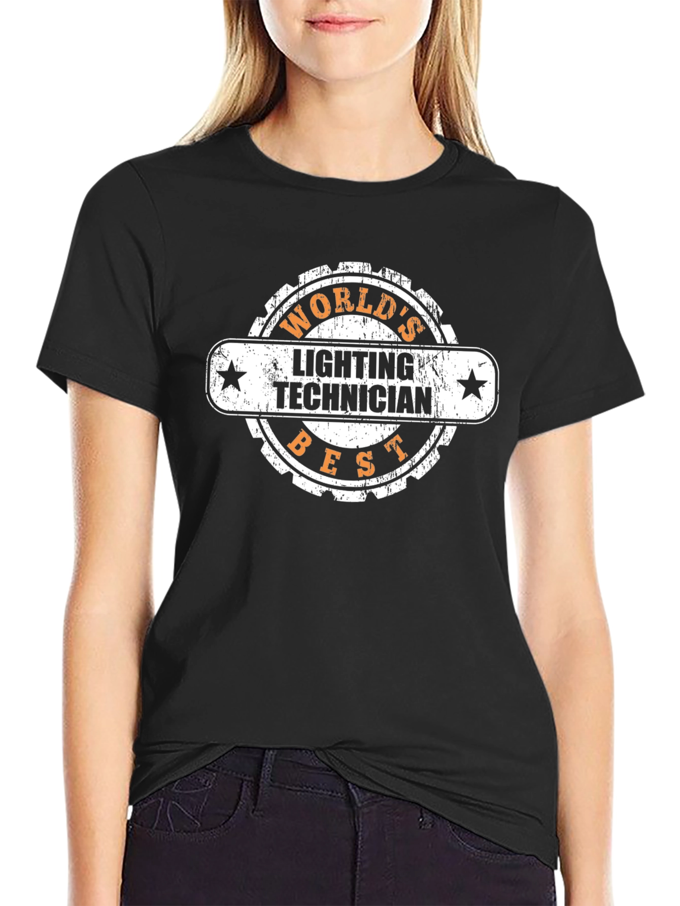 Worlds Best Lighting Technician Black T-Shirt