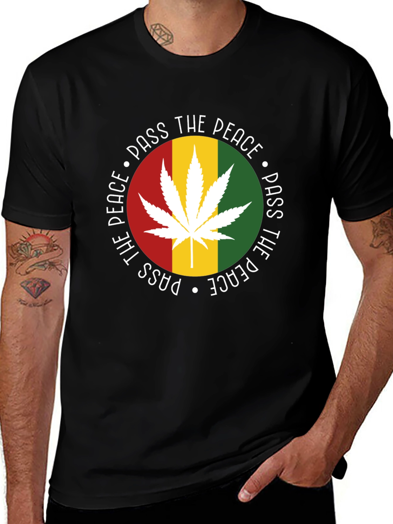 Pass the Peace Graphic T-Shirt - Rasta Style