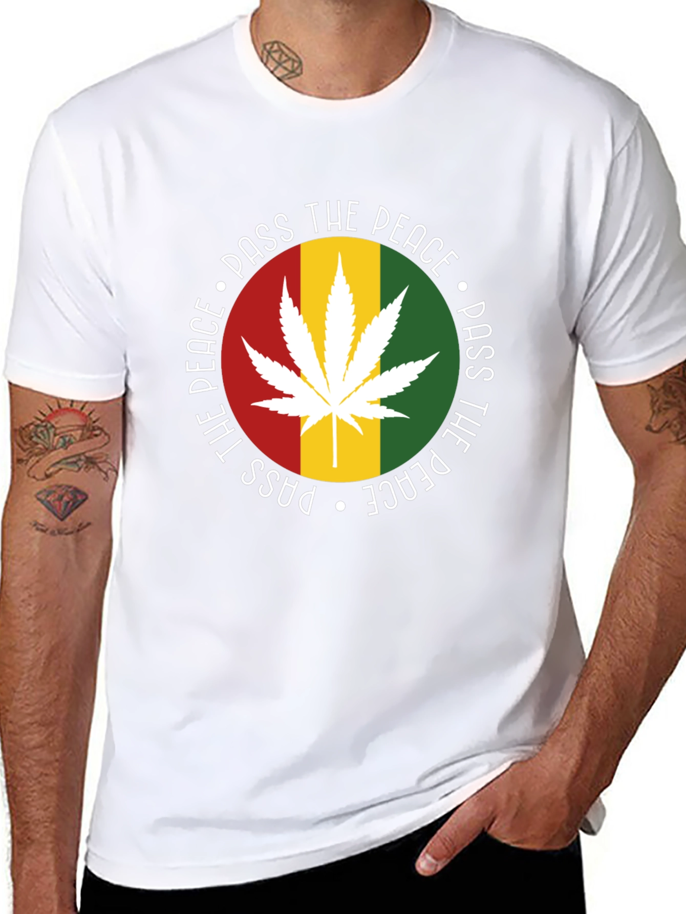 Pass the Peace Graphic T-Shirt - Rasta Style