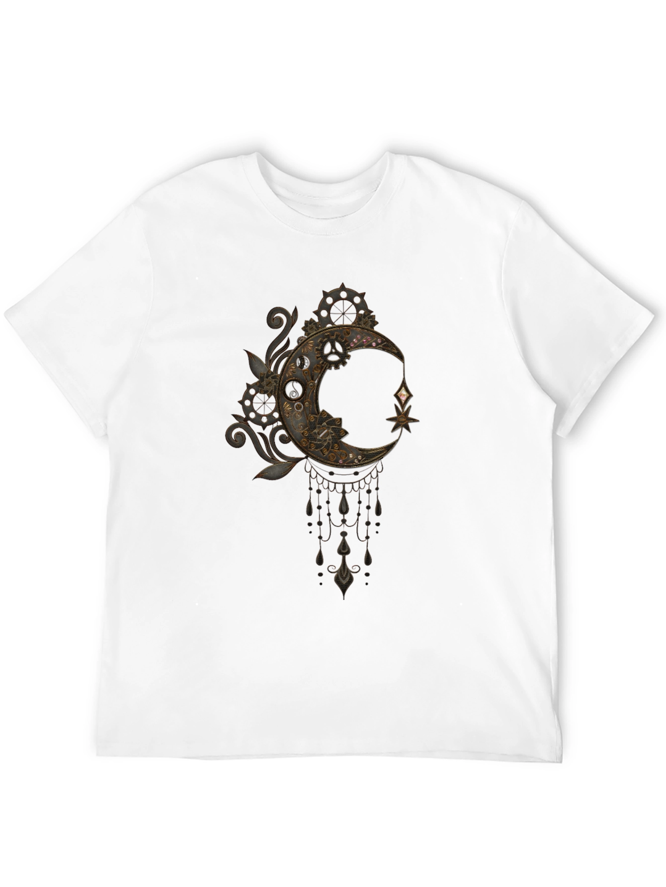 Steampunk Moon Graphic Tee - Black