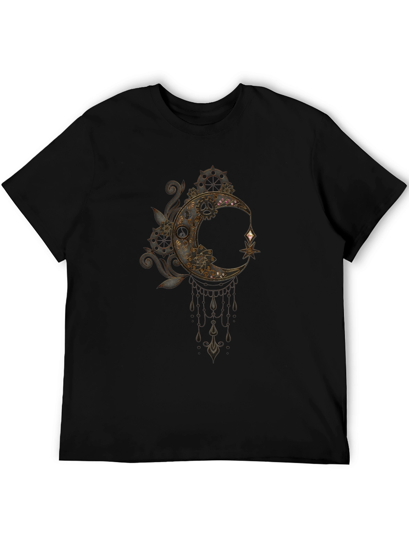 Steampunk Moon Graphic Tee - Black