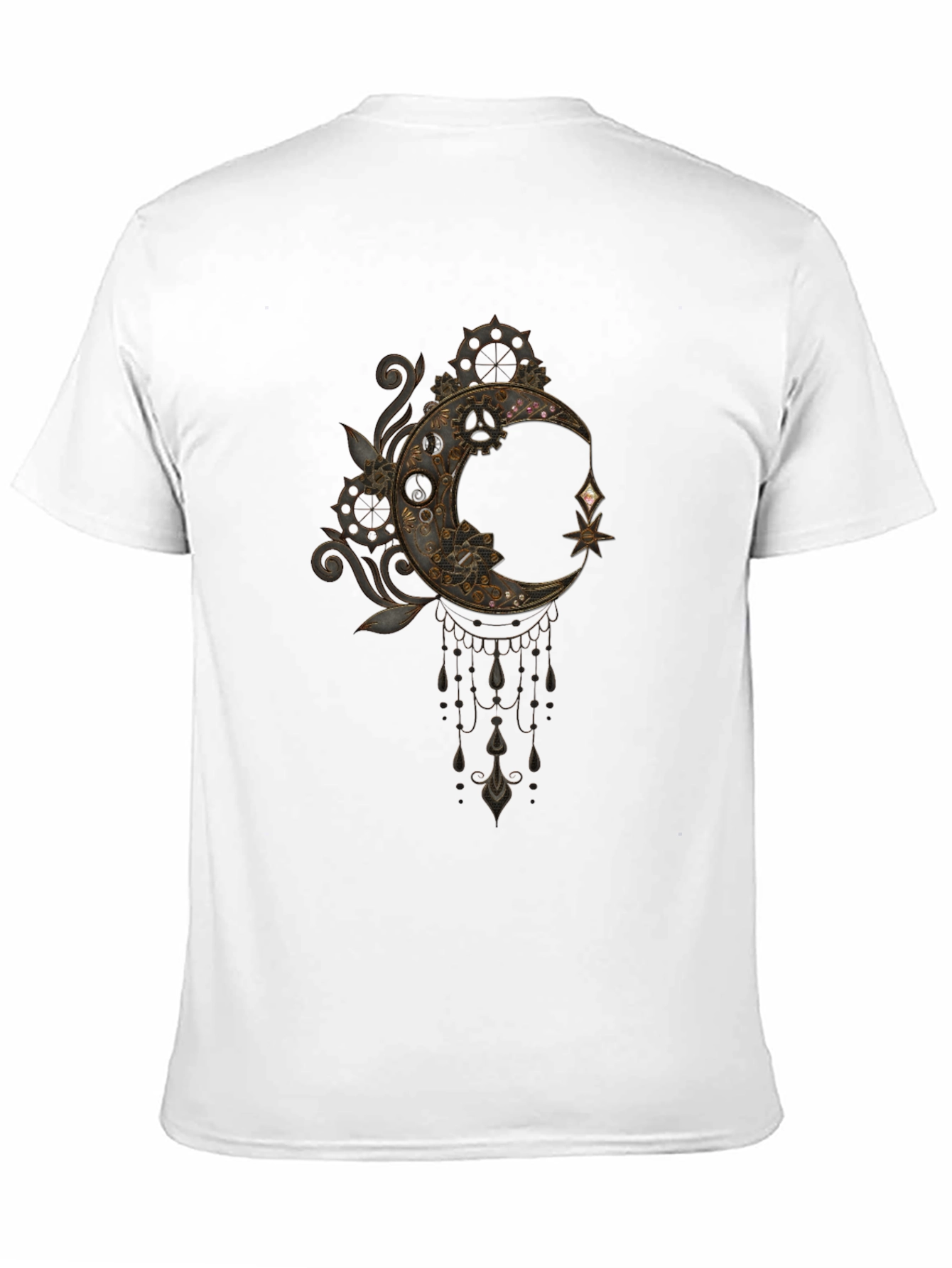 Steampunk Moon Graphic Tee - Black
