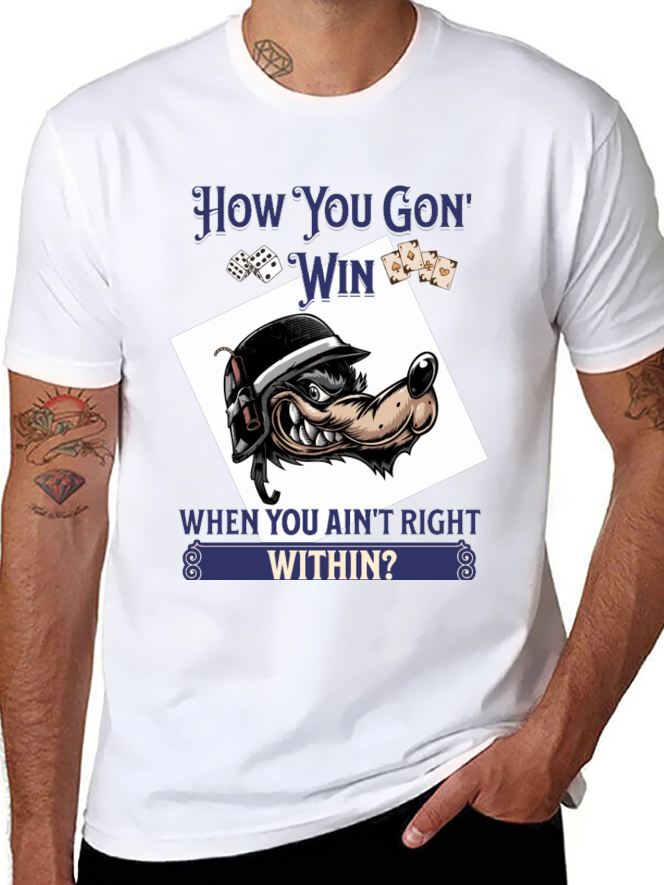 How You Gon Win T-Shirt Wolf Graphic