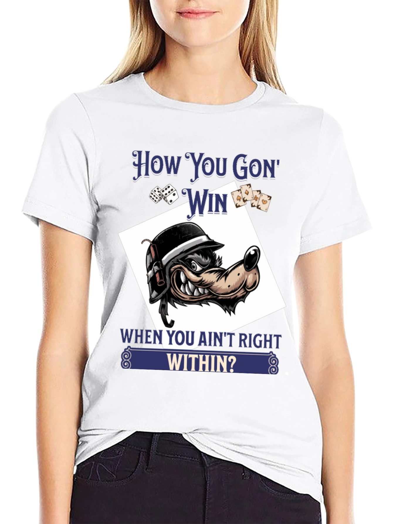 How You Gon Win T-Shirt Wolf Graphic