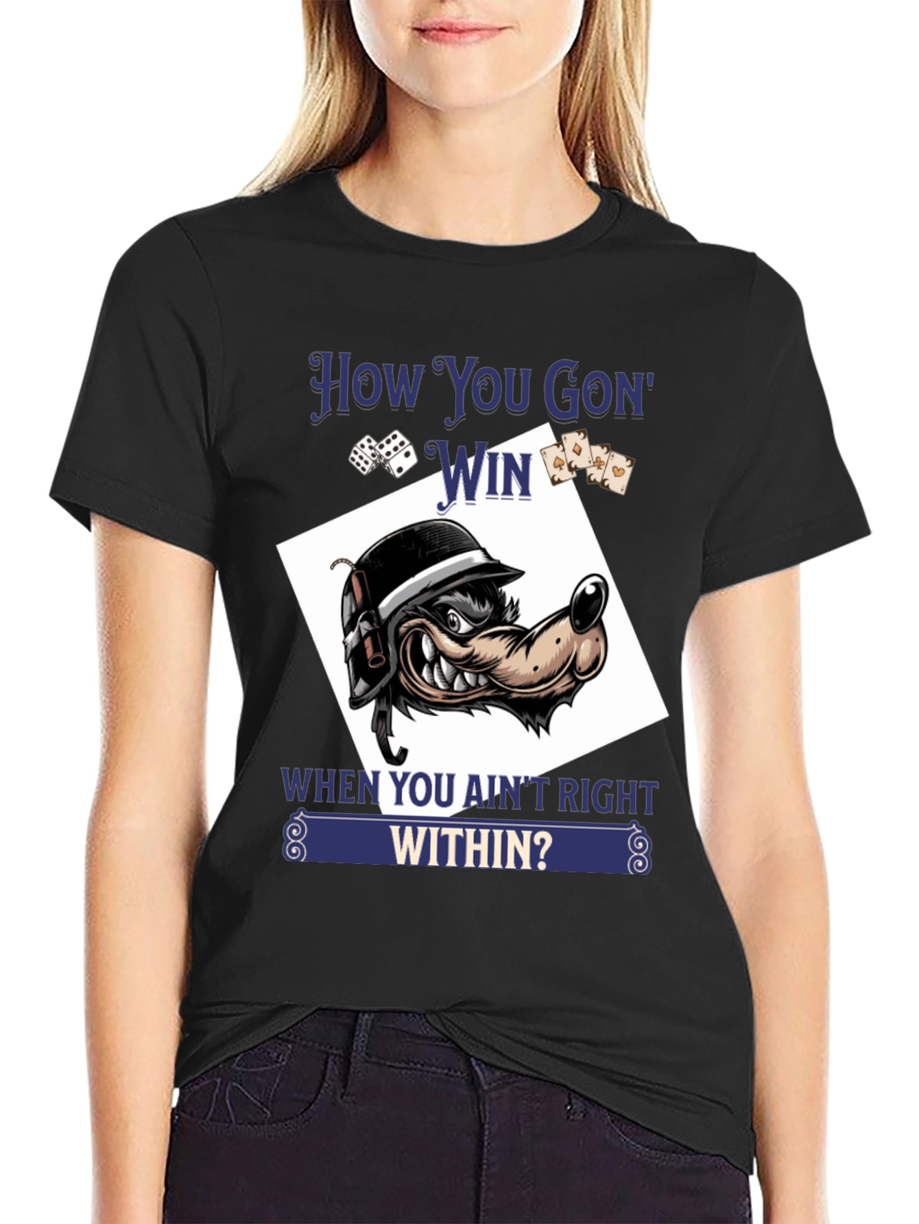 How You Gon Win T-Shirt Wolf Graphic