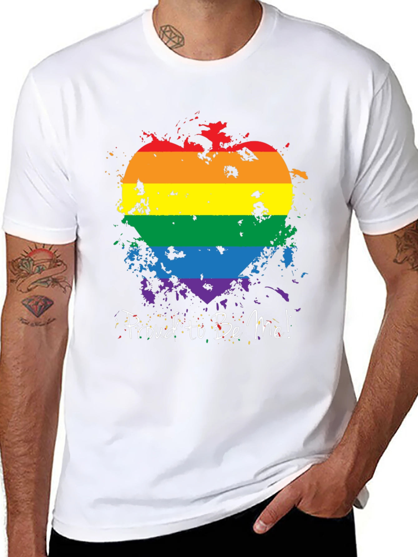 Pride Rainbow Heart T-Shirt - Proud To Be Me!