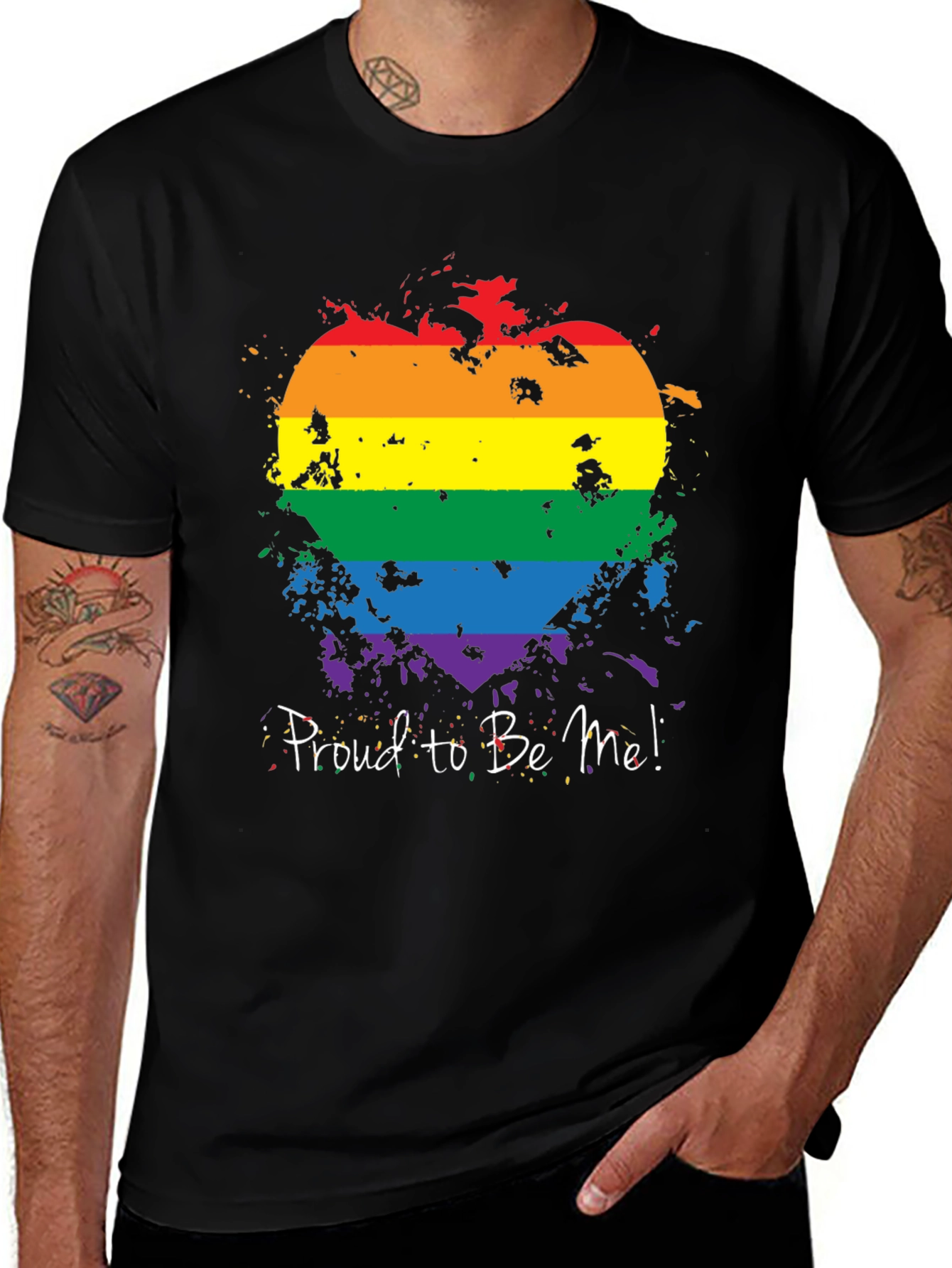 Pride Rainbow Heart T-Shirt - Proud To Be Me!