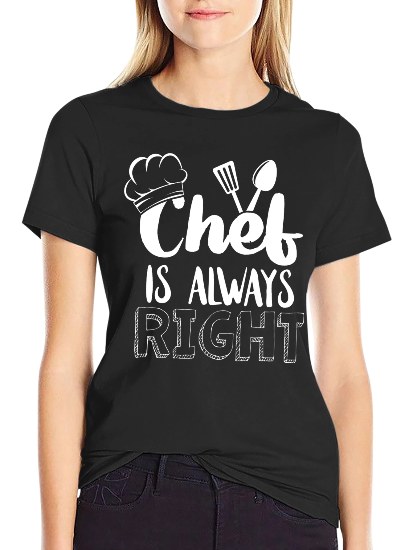 Chef is Always Right Black Graphic Tee