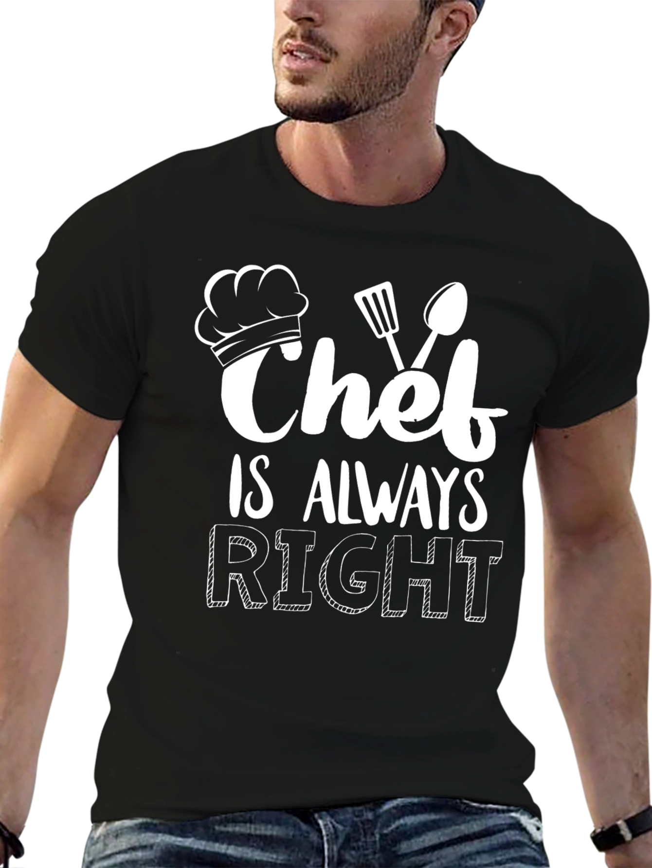 Chef is Always Right Black Graphic Tee