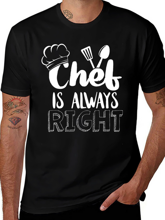 Chef is Always Right Black Graphic Tee