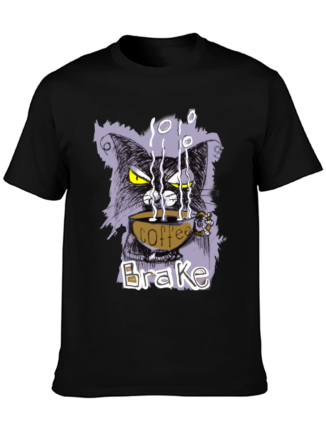 Coffee Brake Cat T-Shirt - Cool Graphic Tee
