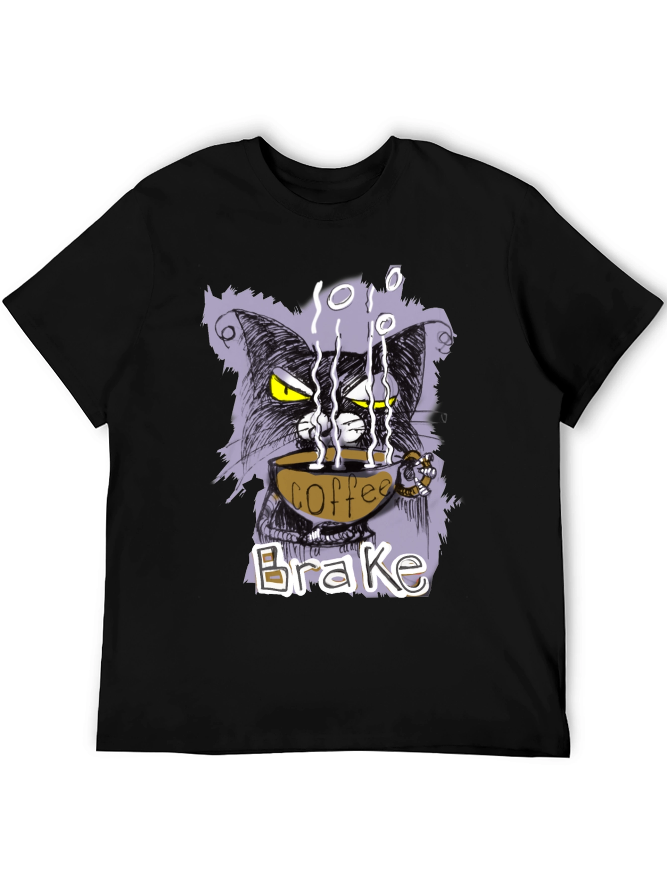 Coffee Brake Cat T-Shirt - Cool Graphic Tee