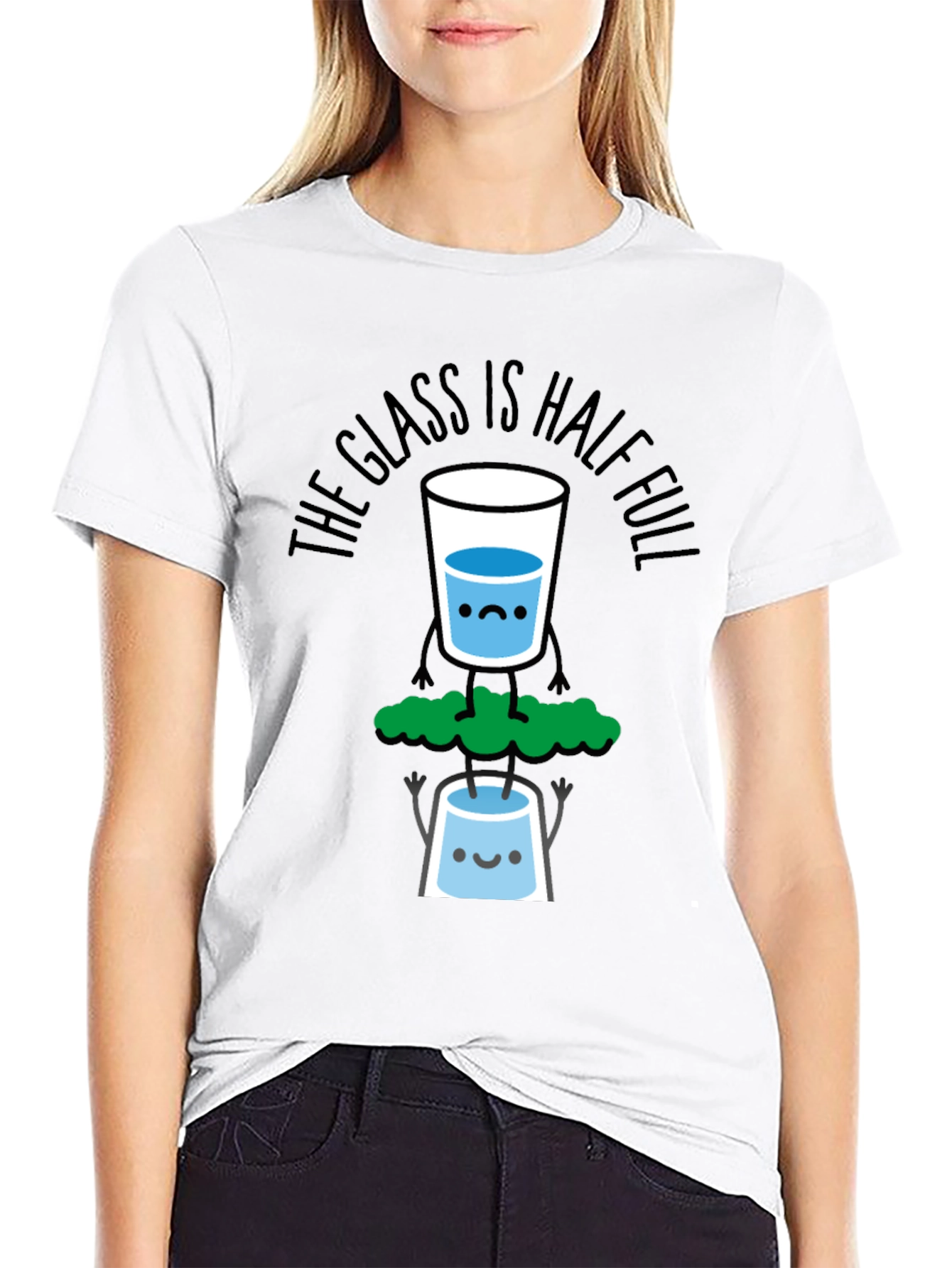 Optimistic Glass Half Full Graphic T-Shirt