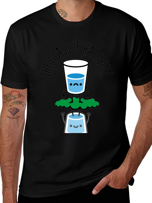 Optimistic Glass Half Full Graphic T-Shirt