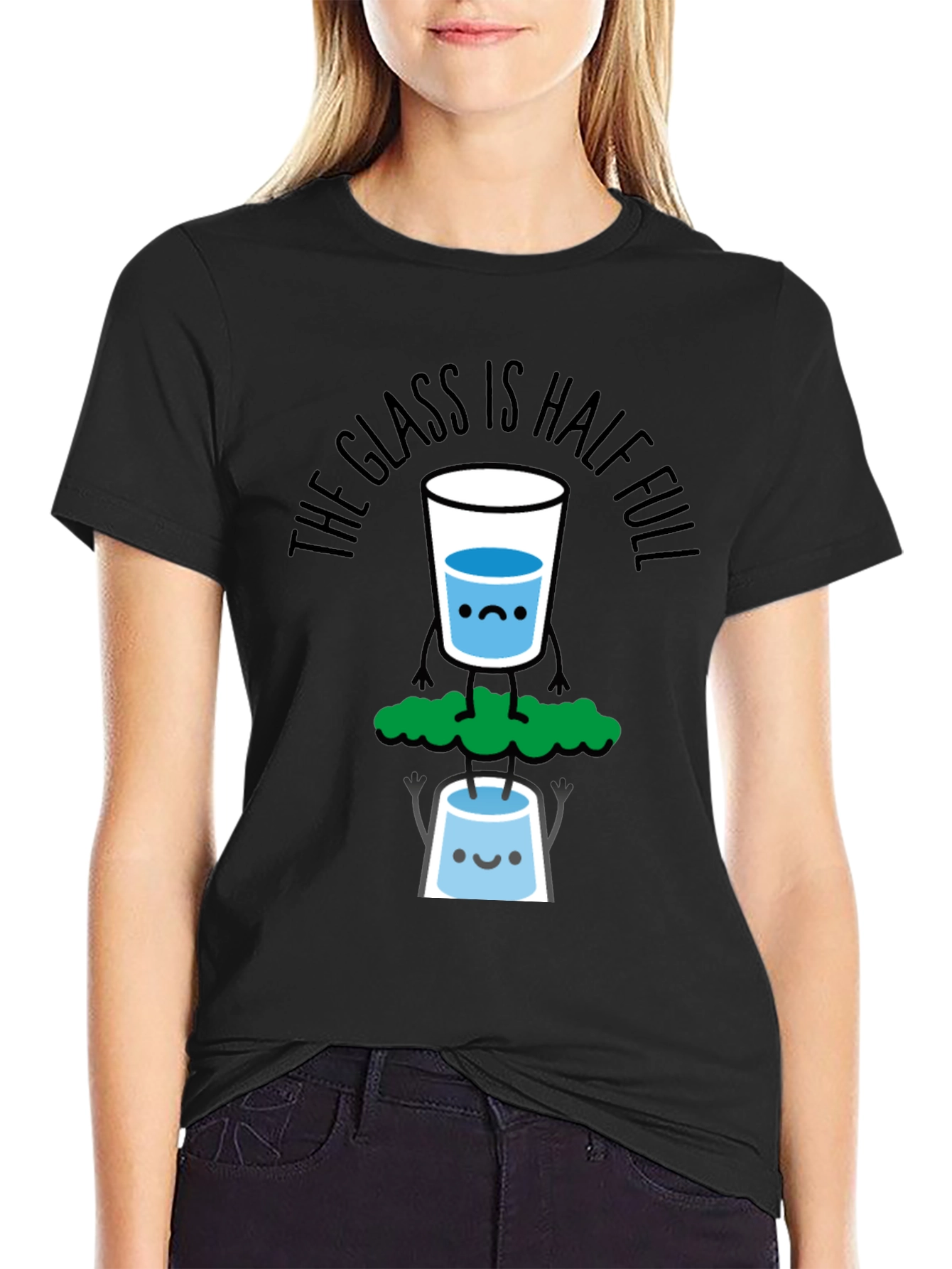 Optimistic Glass Half Full Graphic T-Shirt