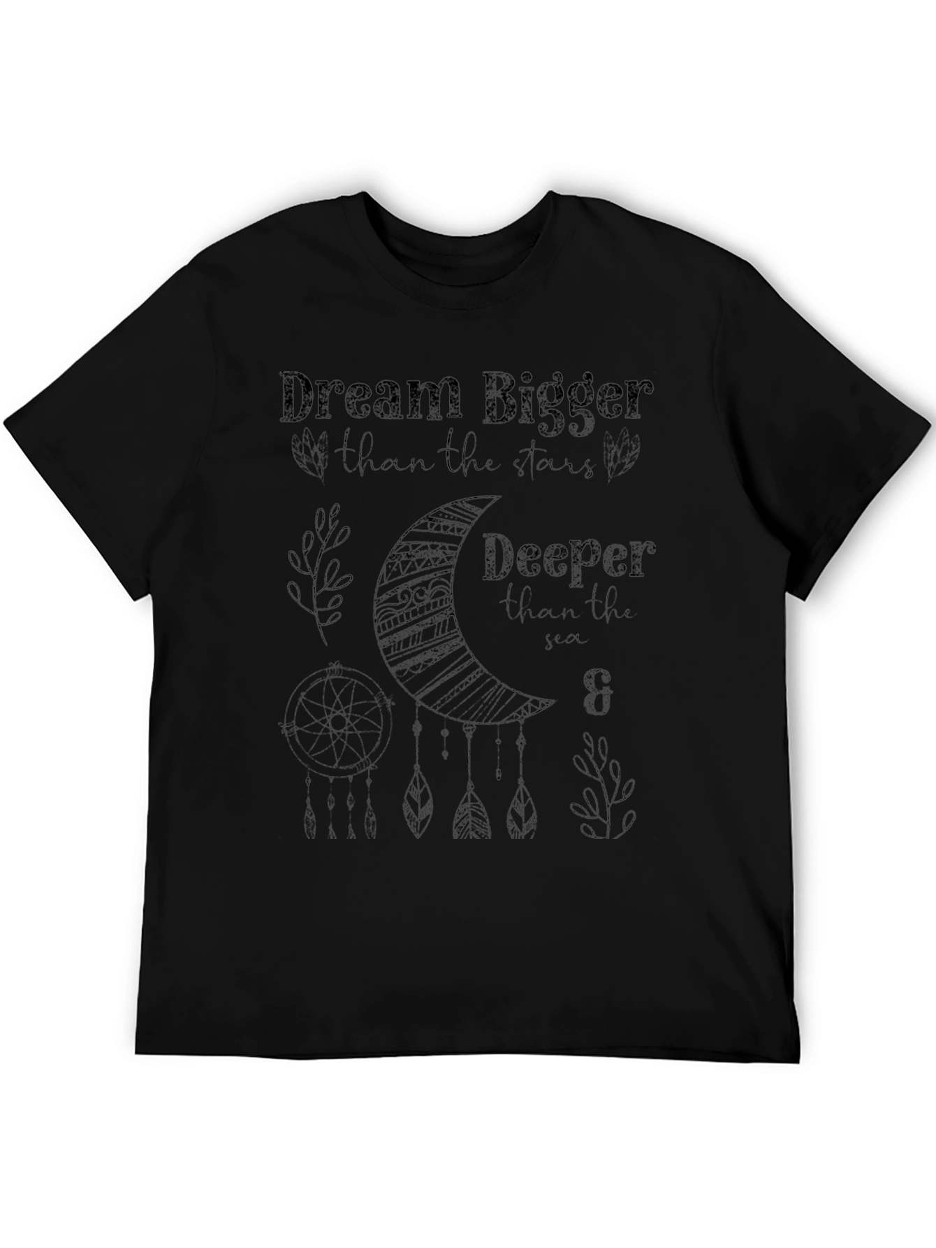 Dream Bigger Graphic Tee - Black Cotton Blend