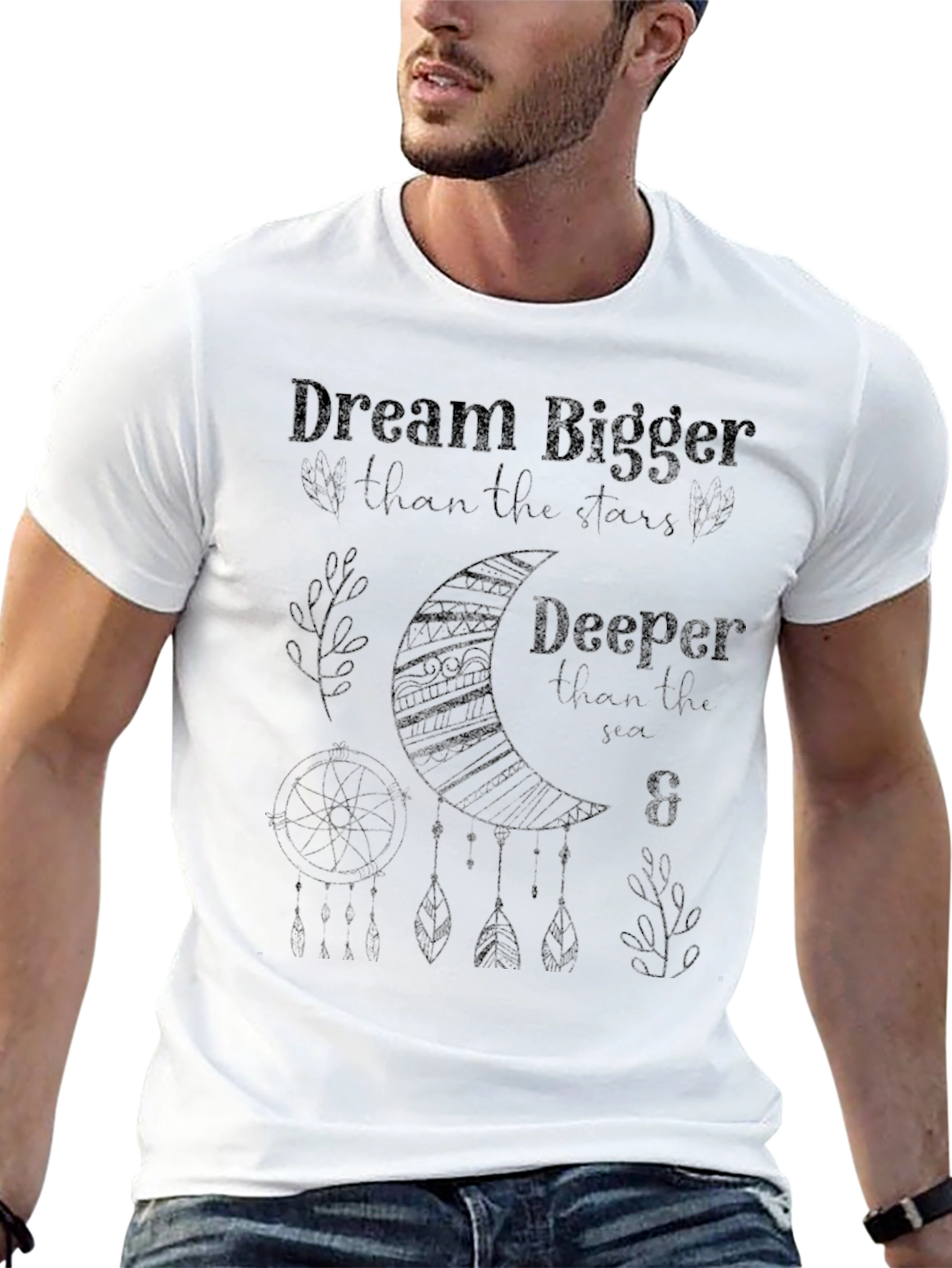 Dream Bigger Graphic Tee - Black Cotton Blend