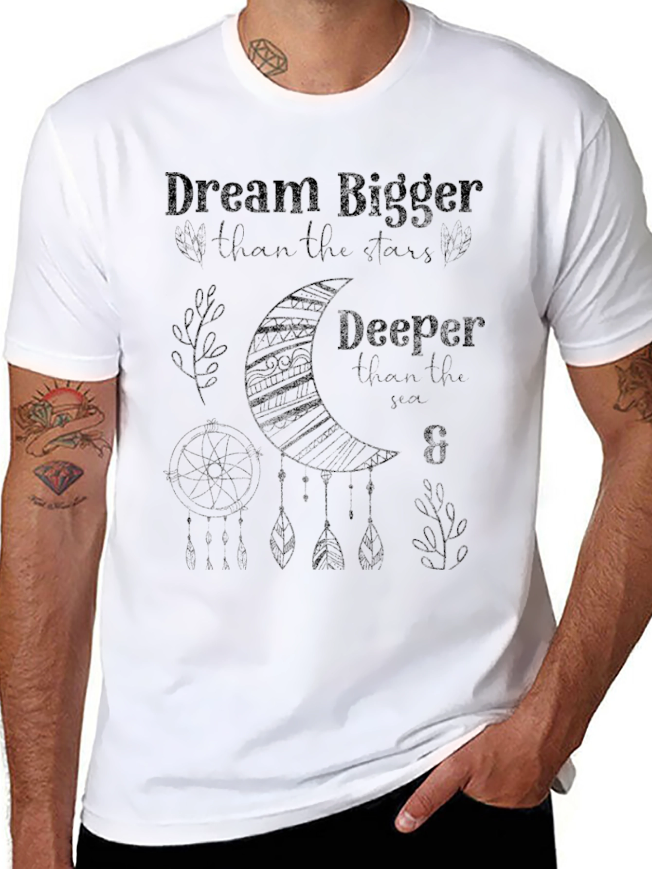 Dream Bigger Graphic Tee - Black Cotton Blend