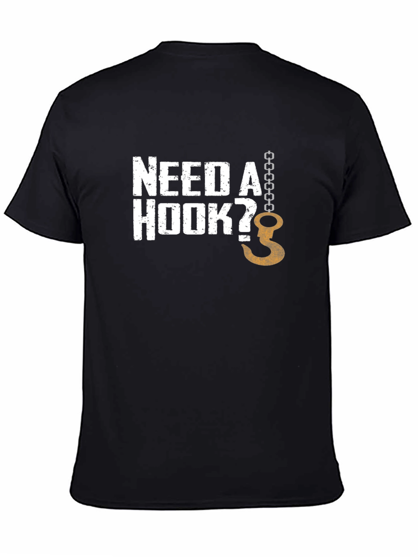 Need a Hook? Mens Graphic Print Crew Neck T-Shirt