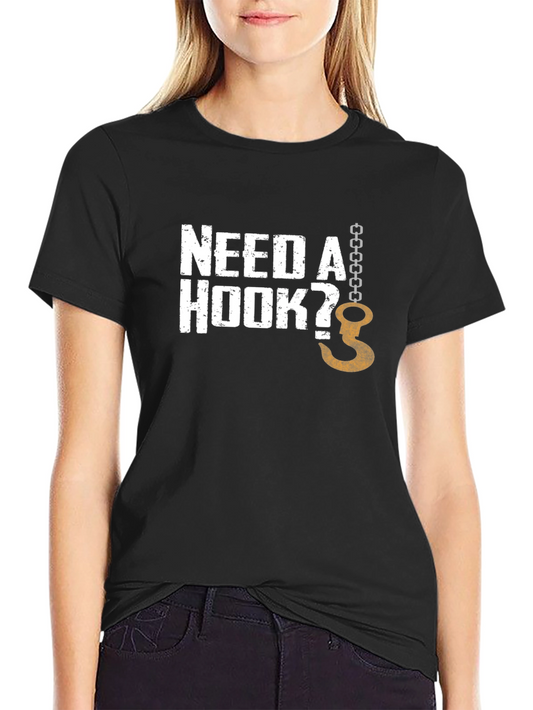 Need a Hook? Mens Graphic Print Crew Neck T-Shirt