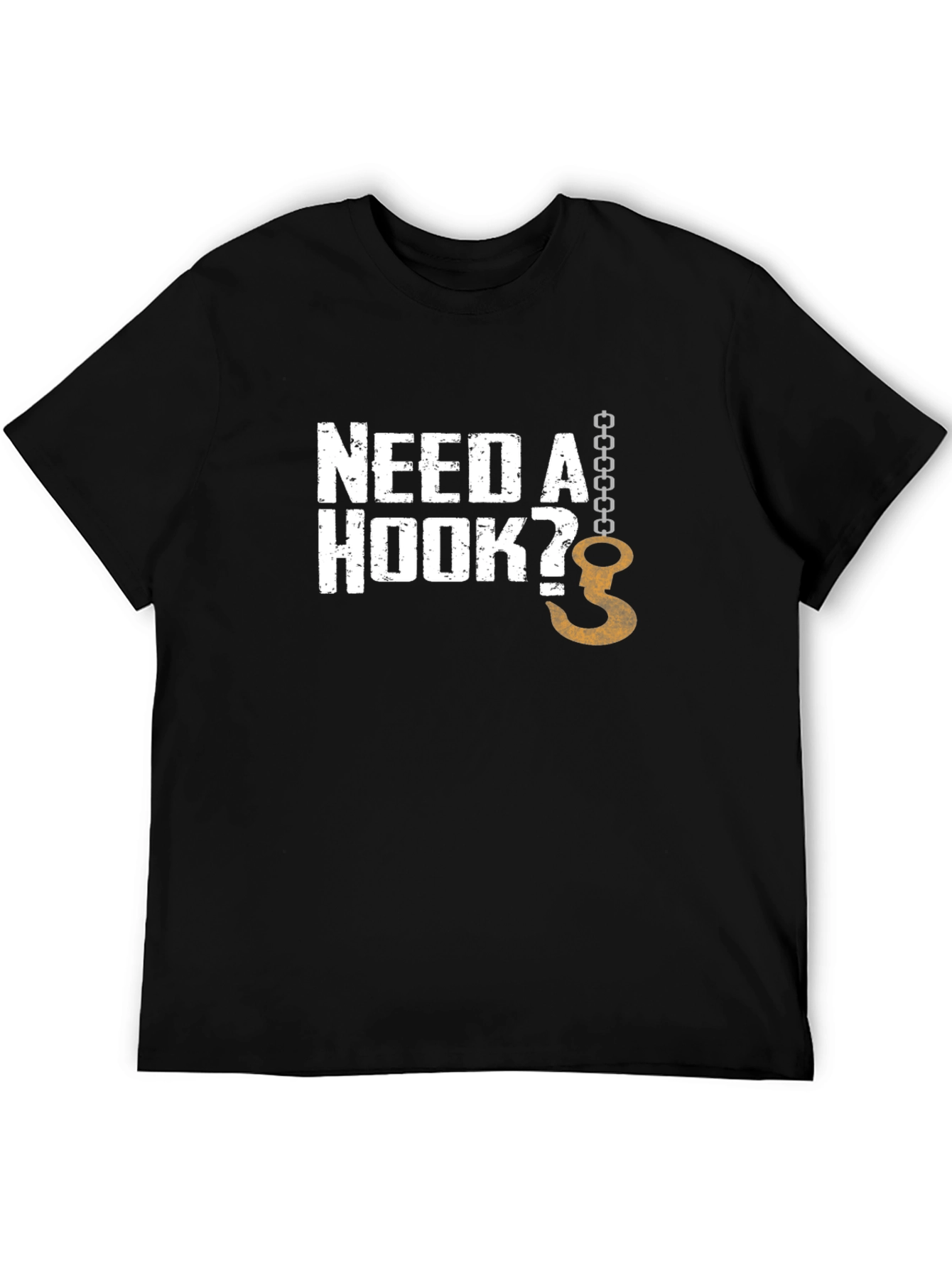 Need a Hook? Mens Graphic Print Crew Neck T-Shirt