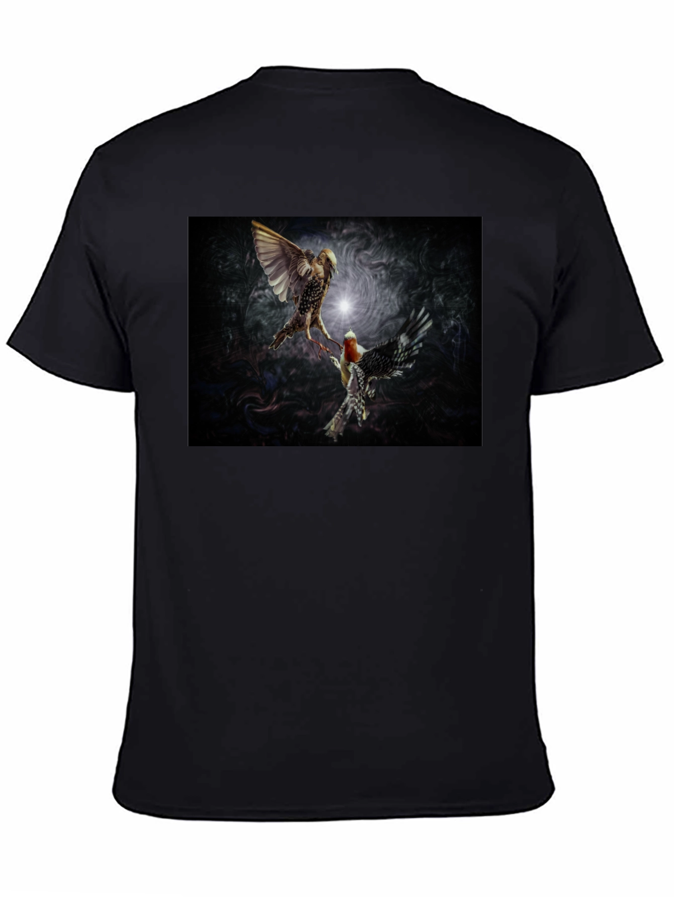 Bird Art Print Black T-Shirt