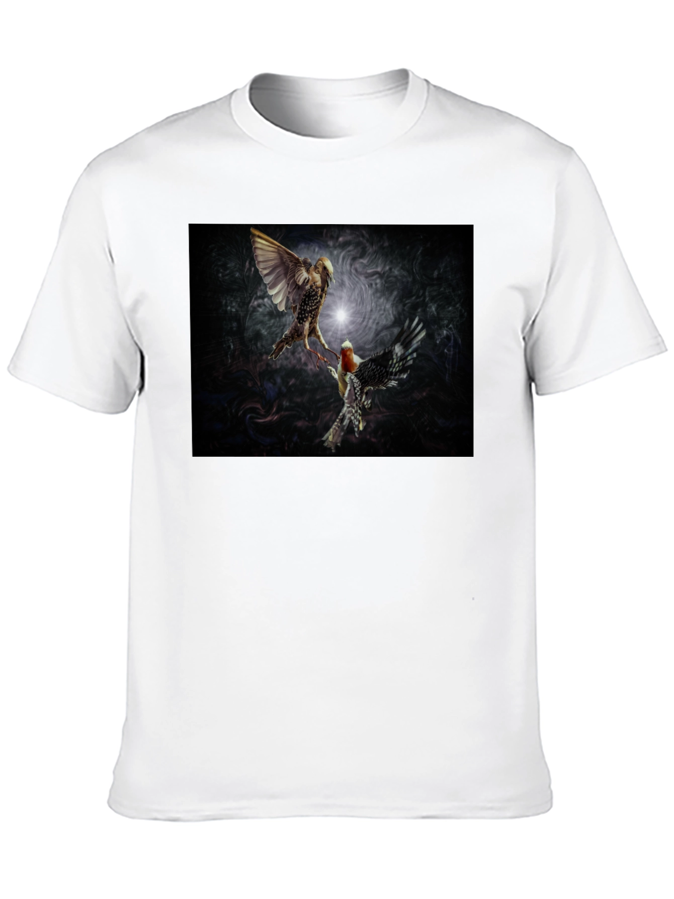 Bird Art Print Black T-Shirt