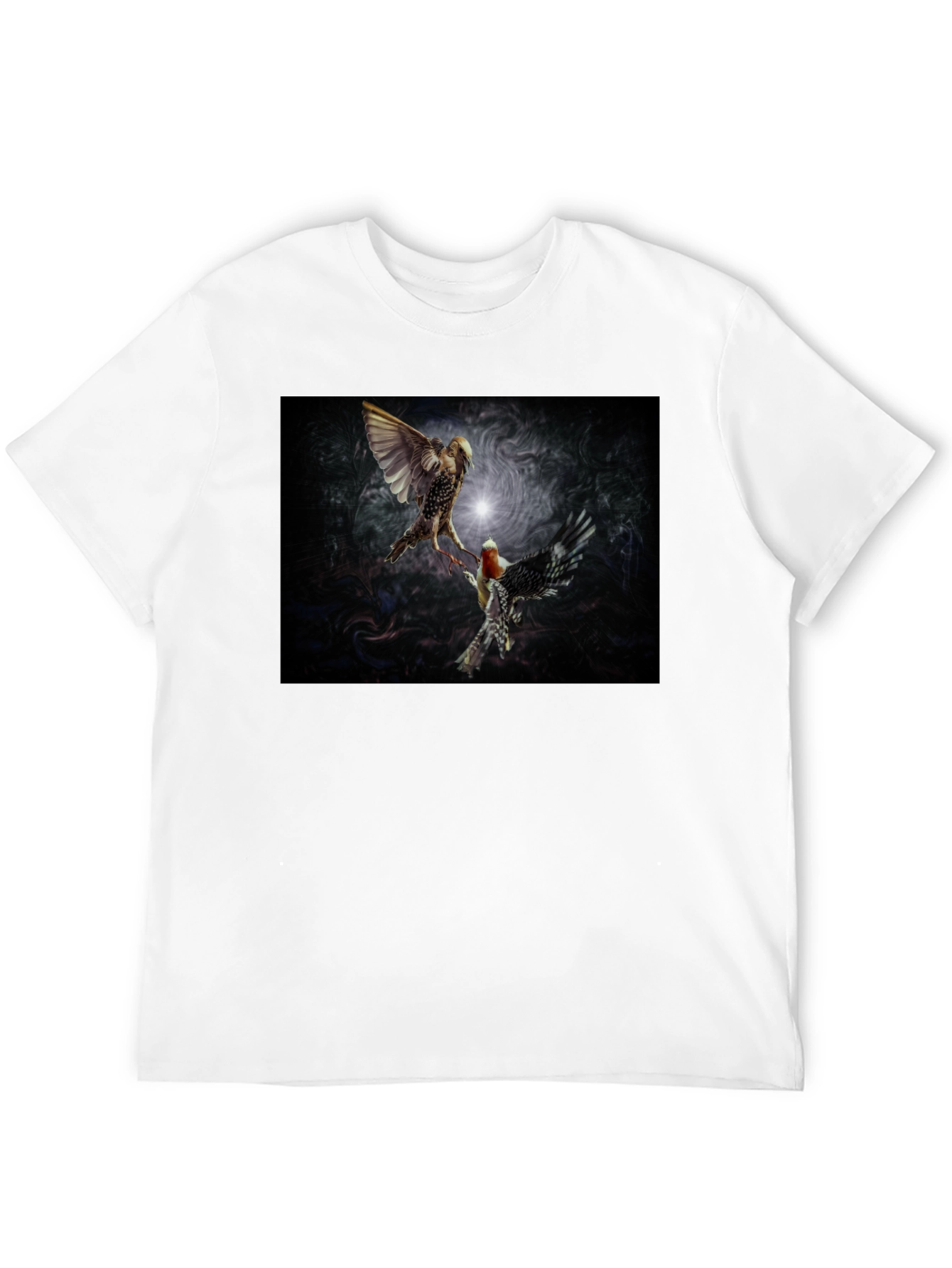 Bird Art Print Black T-Shirt