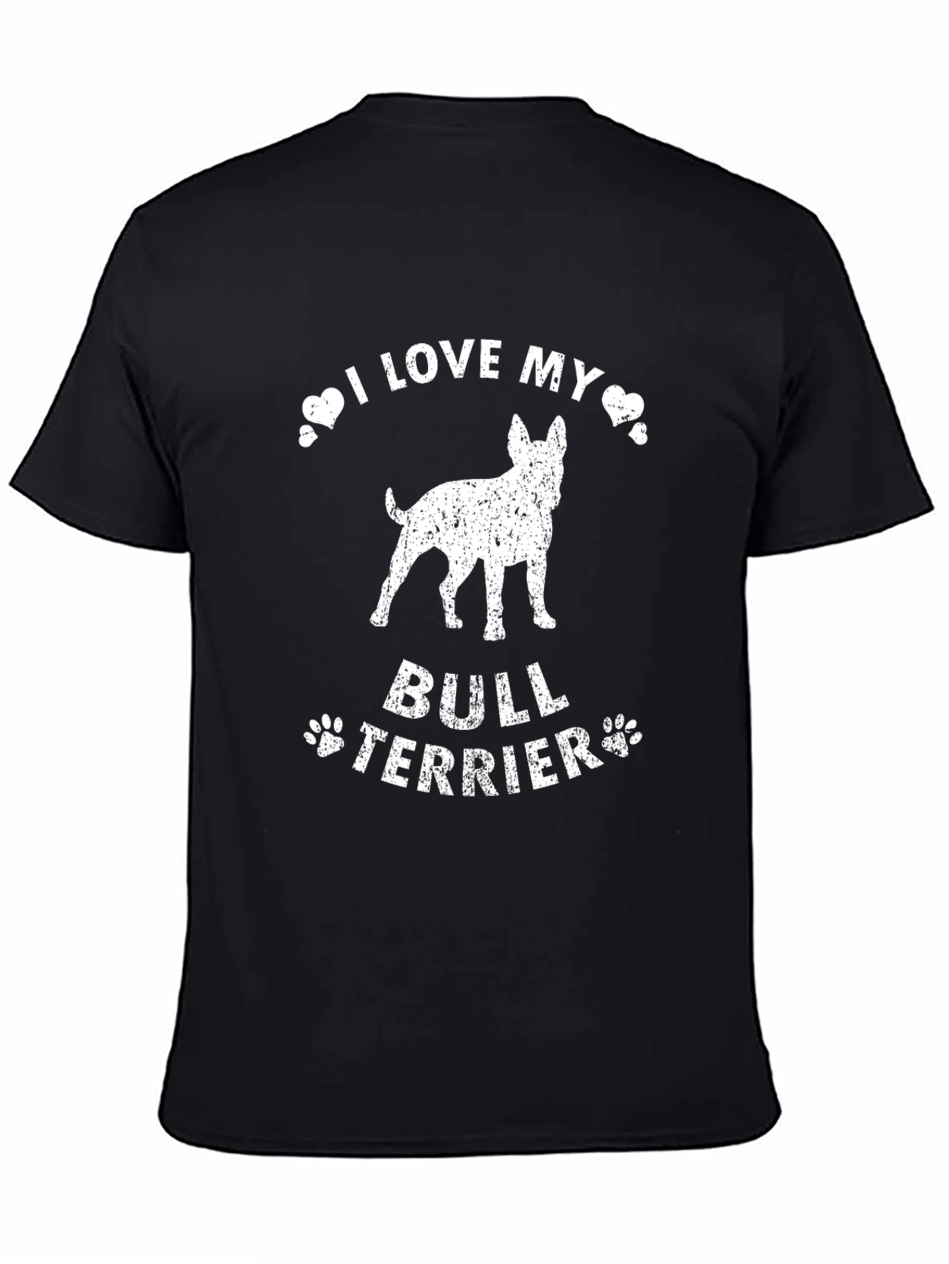 I Love My Bull Terrier Black T-Shirt