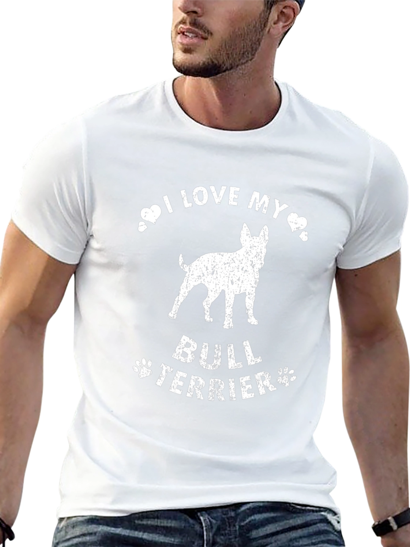 I Love My Bull Terrier Black T-Shirt
