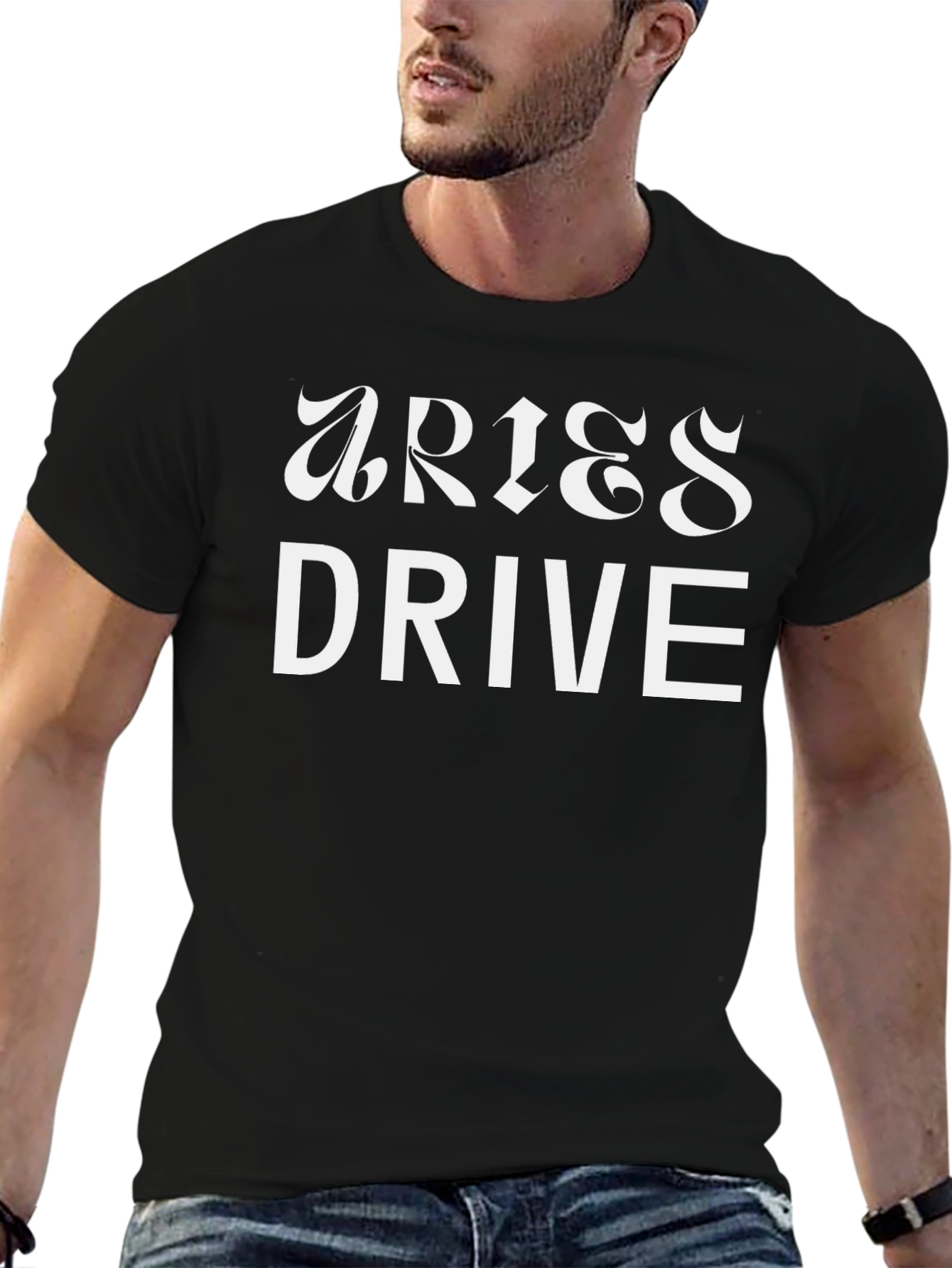 Aries Drive Black Graphic Tee - Bold Style