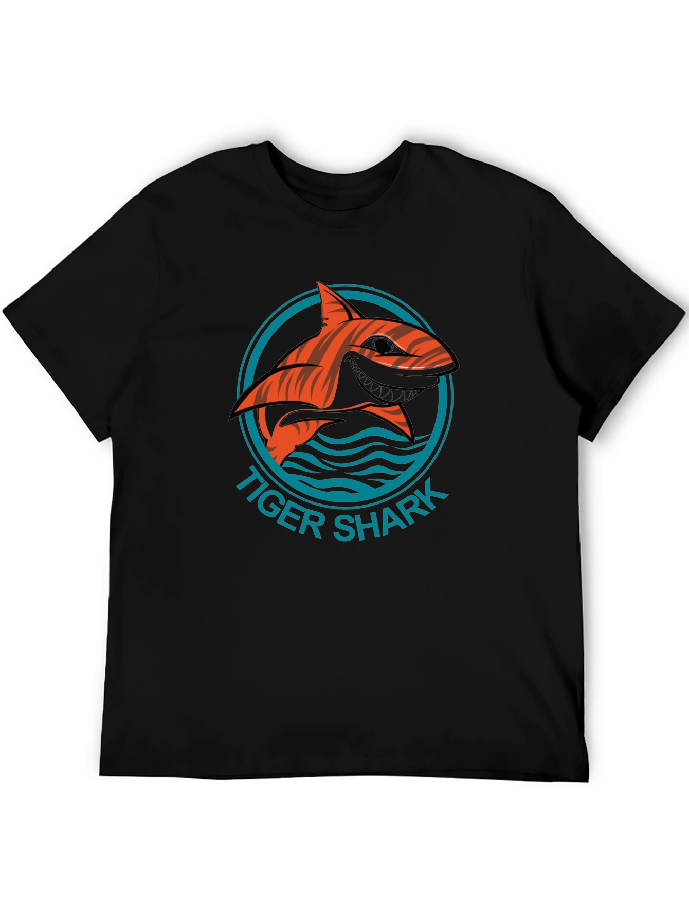 Tiger Shark Graphic Tee - Stylish Mens Black T-Shirt