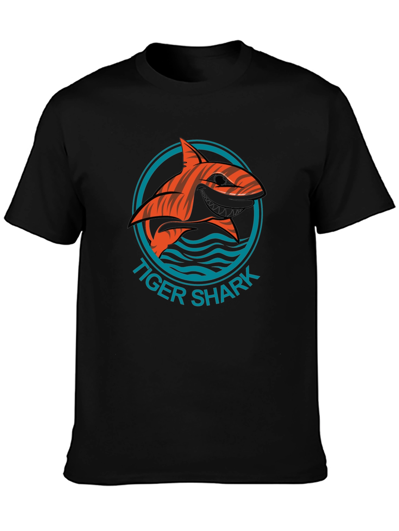 Tiger Shark Graphic Tee - Stylish Mens Black T-Shirt